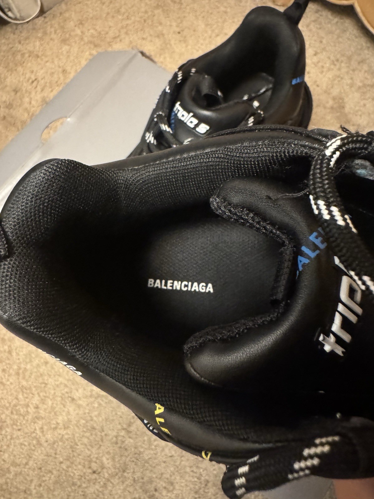 Balenciaga Triple S Black/Multicolor Logo Low Top Lace-Up Men’s Sneakers
