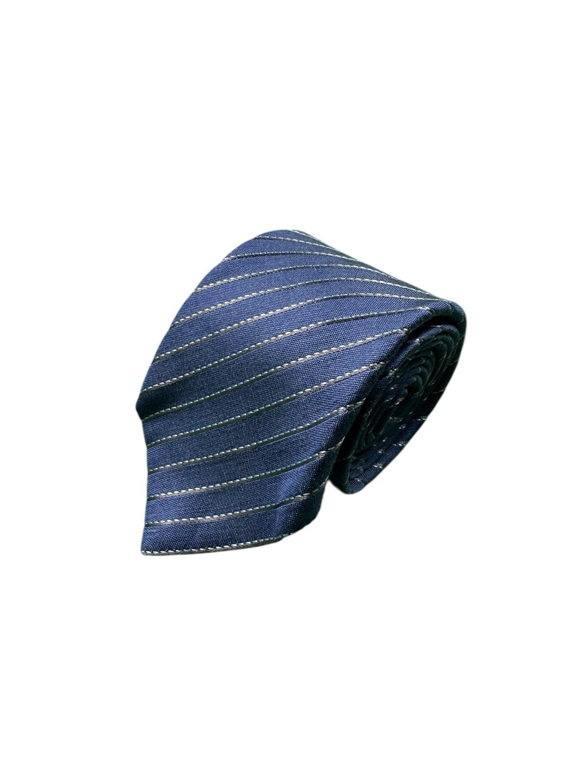 Armani Collection Blue Silver Striped Current Pure Silk Men’s The 3.25 Inch