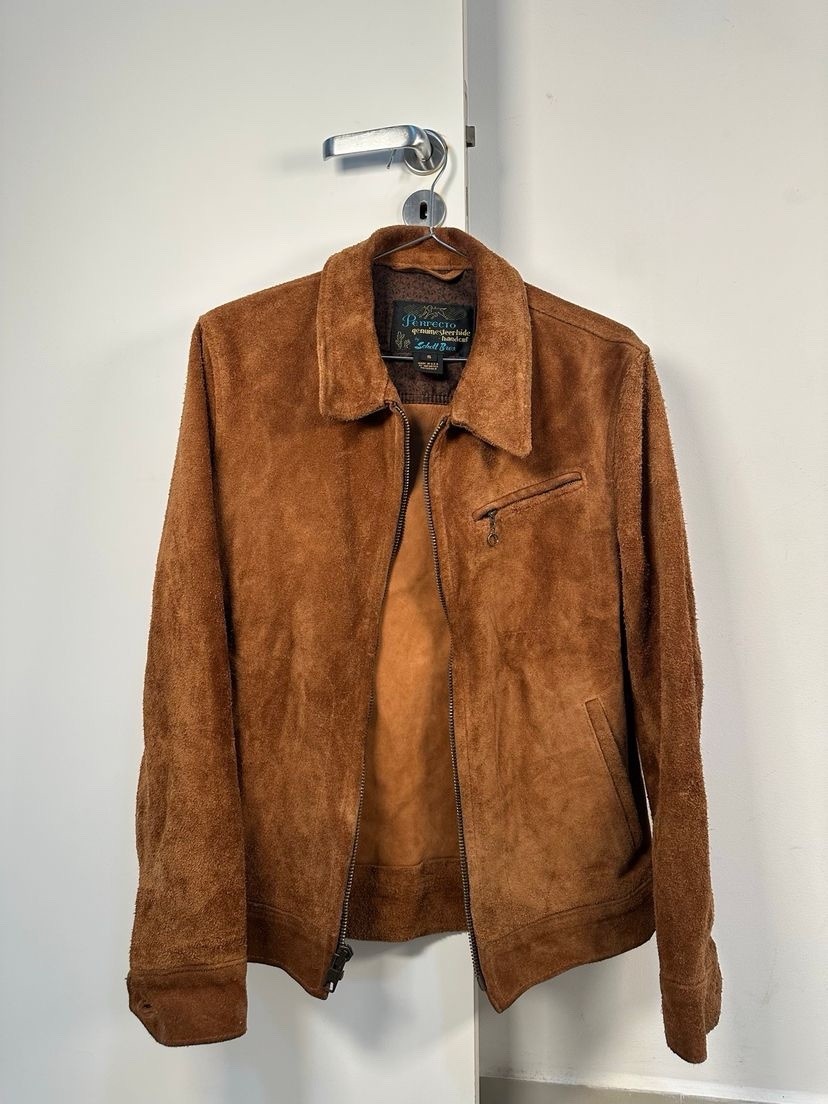 Schott 375 Perfecto Size S Men’s Unlined Roughout Suede Trucker Jacket