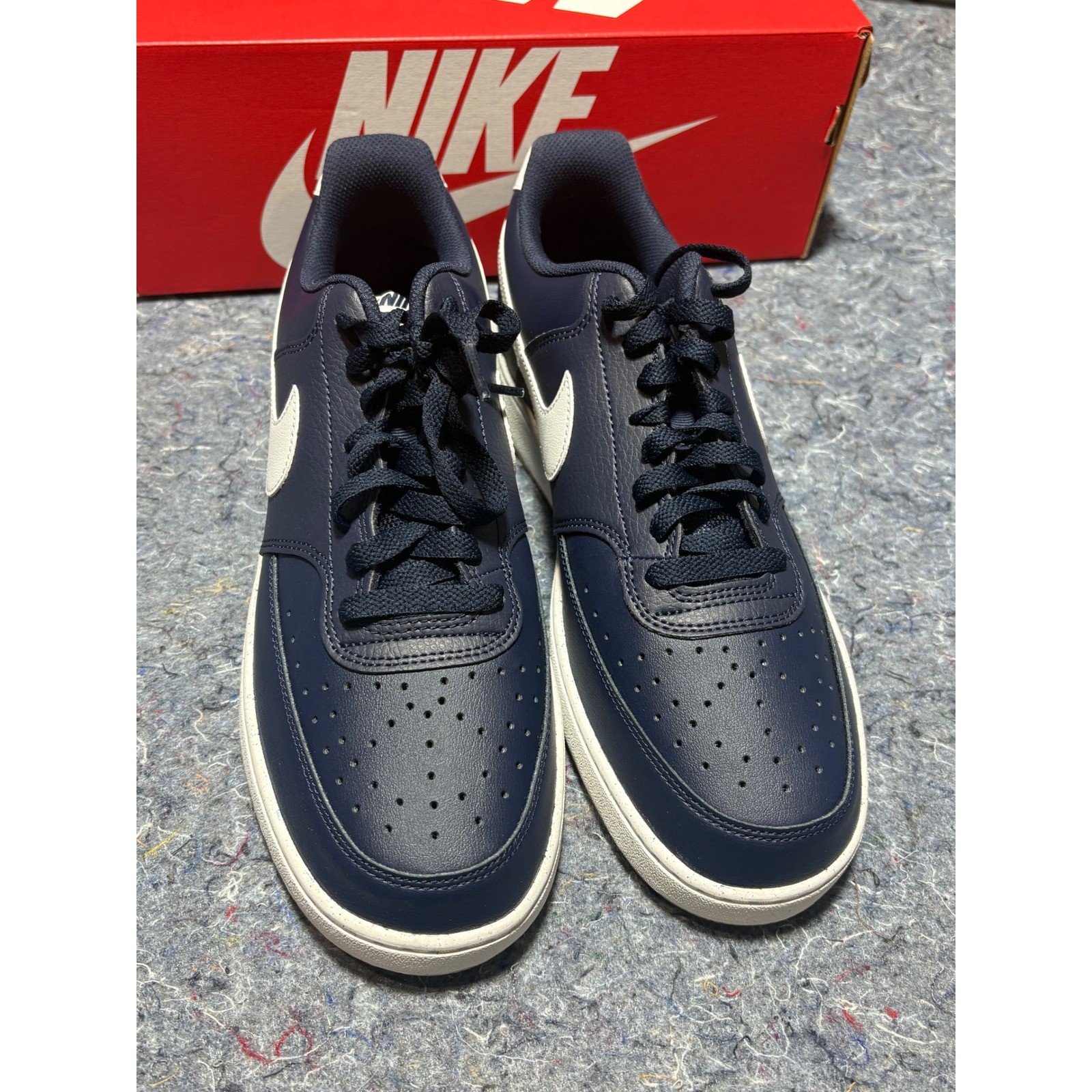 Nike Court Vision Lo Mens Sneakers Obsidian Summit White FZ5547 400
