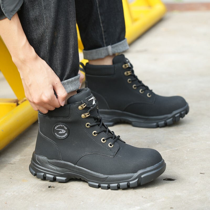Waterproof Men’s Safety Work Boots Steel Toe Shoes Anti Impact And Anti-Puncture