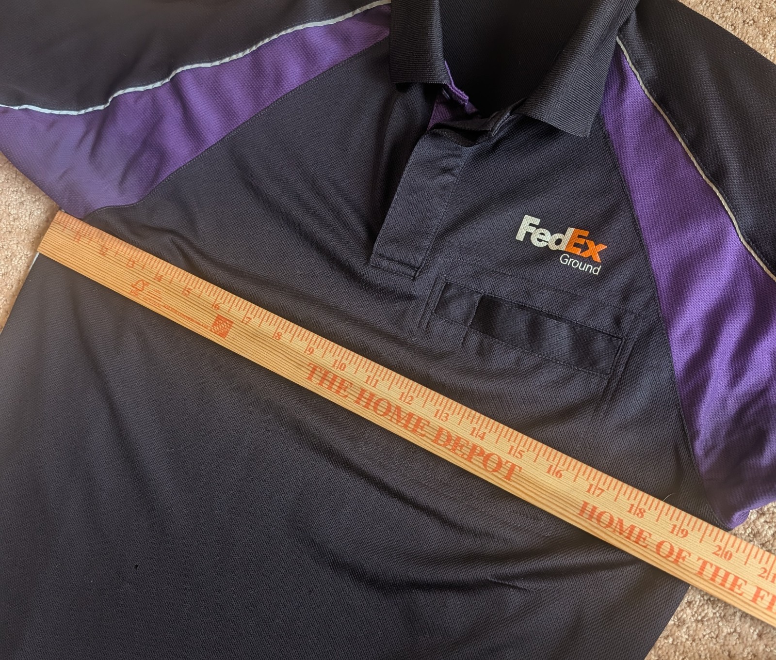 FedEx Short Sleeve Medium Polo Shirt Black Purple FedEx Lot Of 2