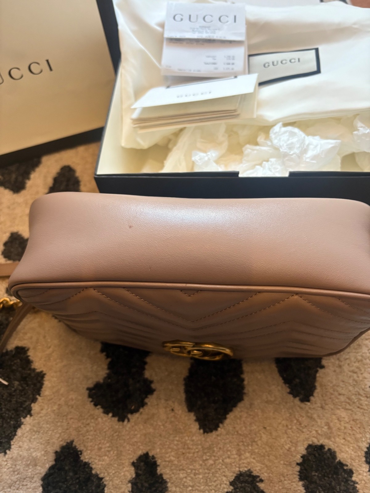 Gucci GG Marmont Crossbody Small Dusty Pink Leather