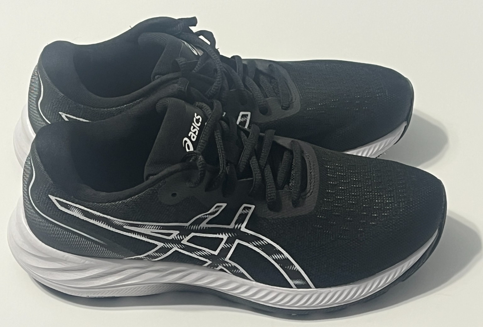 Women’s Asics Gel Excite 9 Ortholite Running Shoes Sneakers Black White Size 9