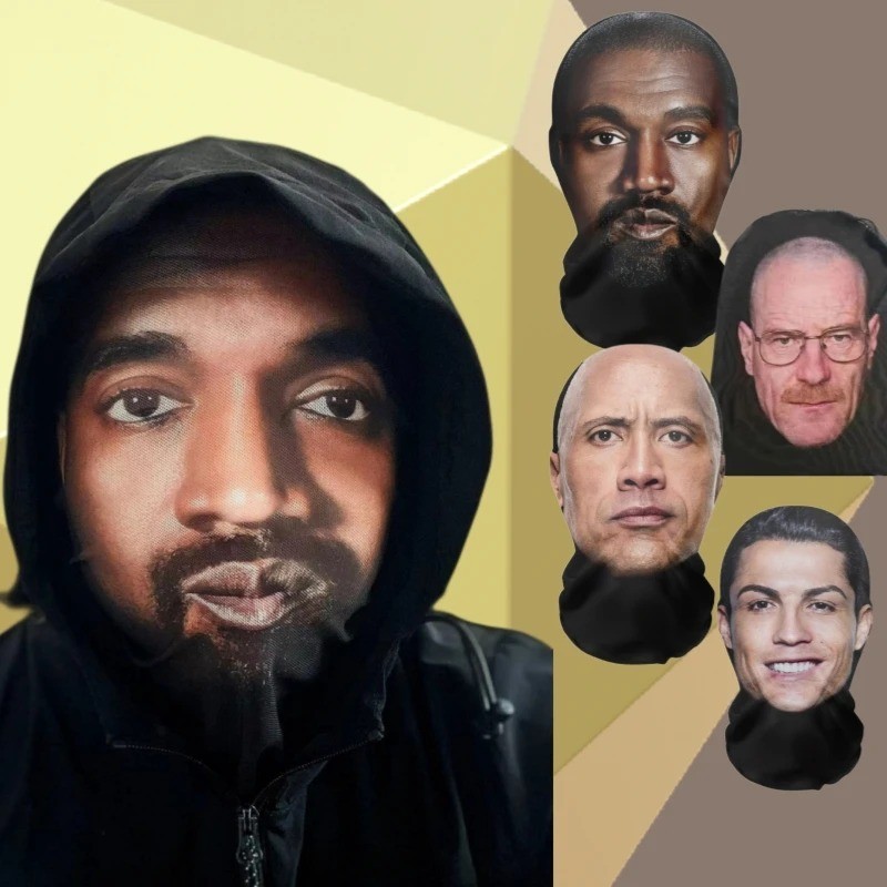 Cosplay Breathable sun-protection Mask Full Celebrity Rapper Face