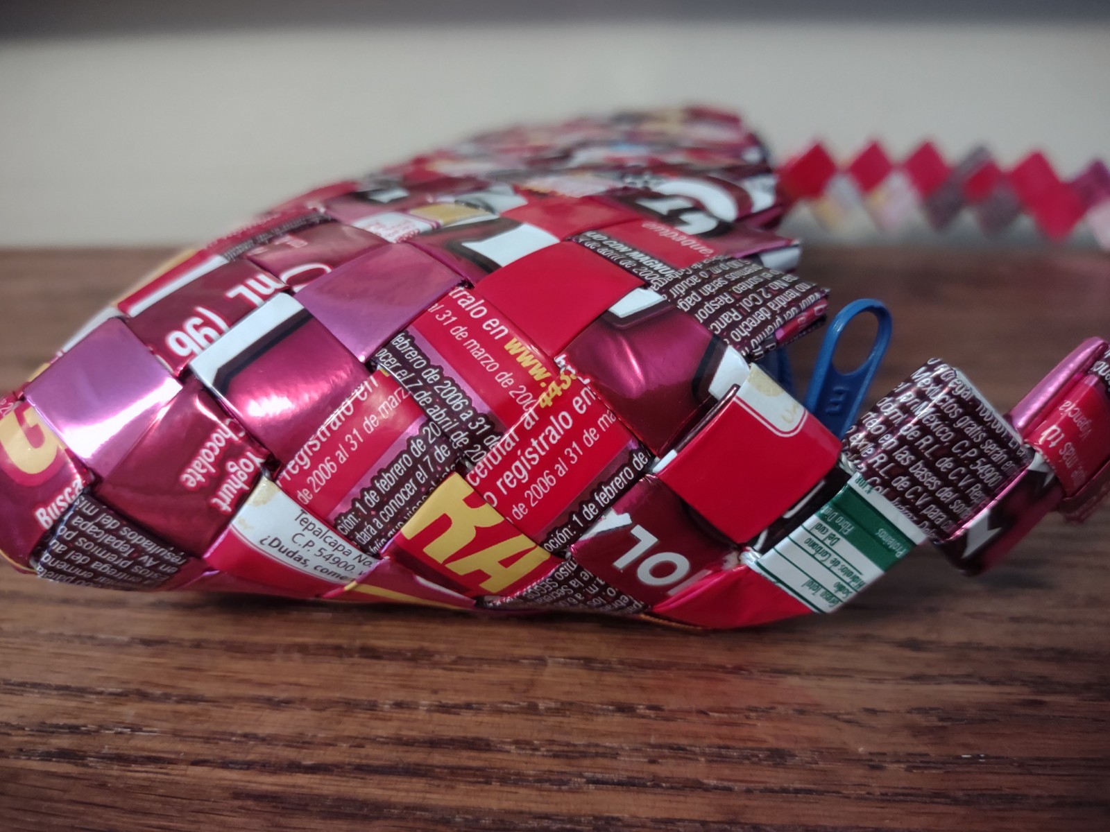 Nahui Ollin Candy Wrappers Shoulder Bag Red Pink Mexico Zipper Purse