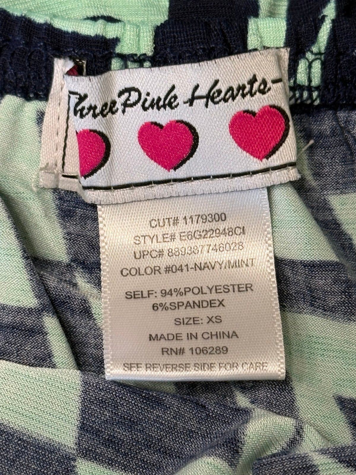 Three Pink Hearts navy and mint Chevron maxi dress XS -Ssummer wedding parties