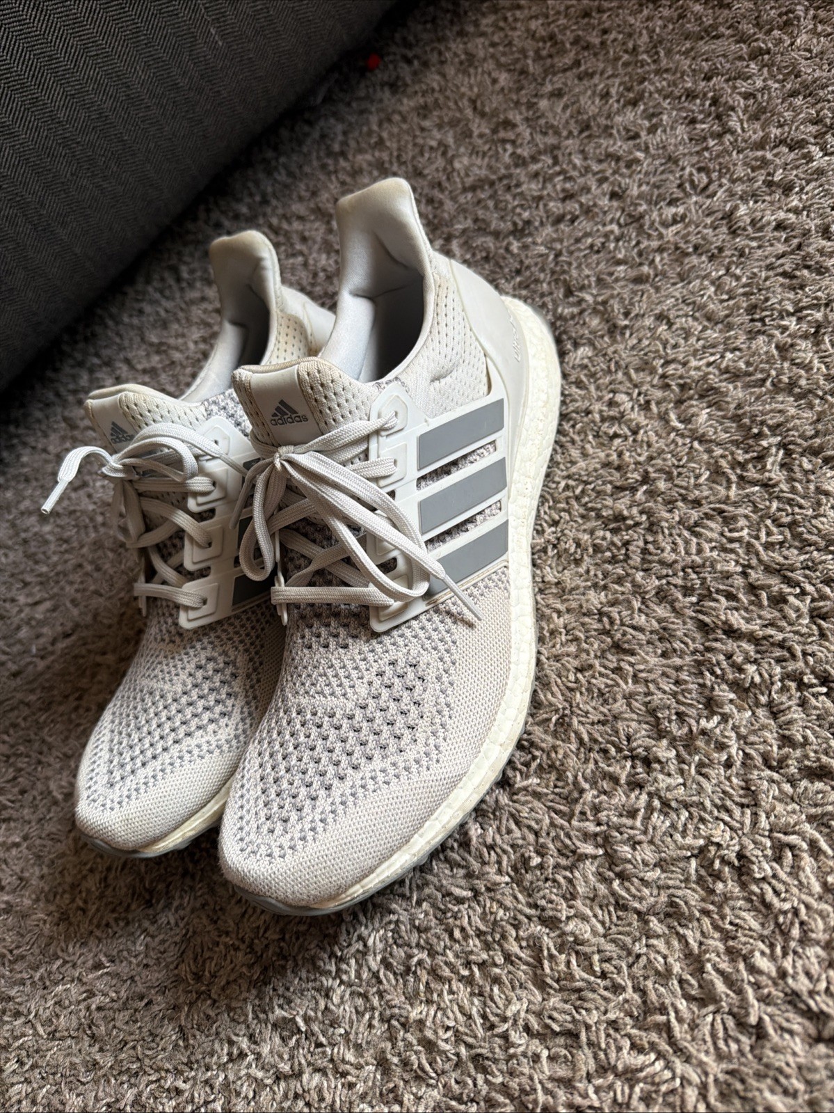 Size 10.5 – Mens Adidas Ultra Boost 1.0 Three Grey White Running Shoes – IE8976
