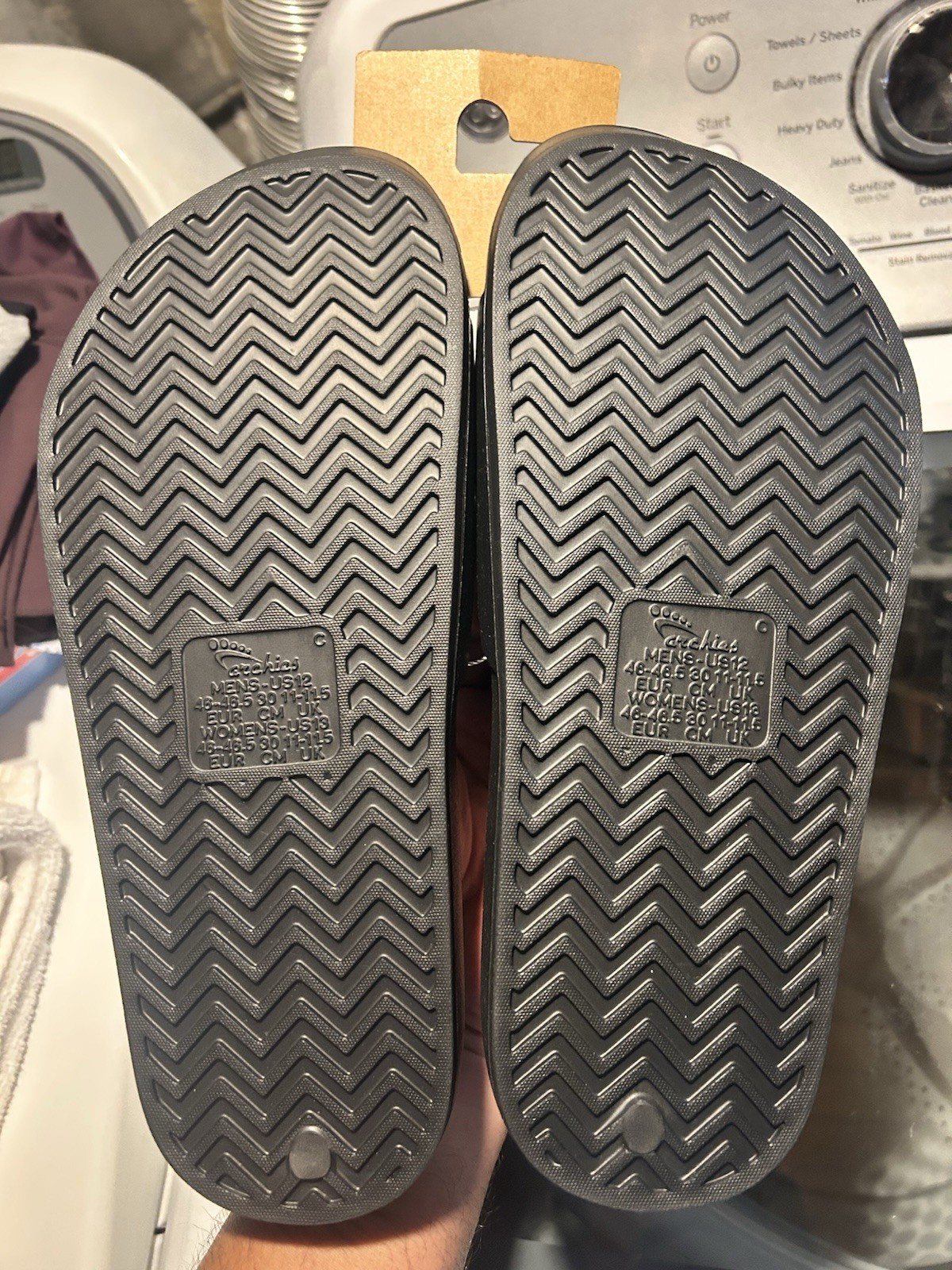 Archies Black Arch Support Slides Black Men’s 12/womens 13
