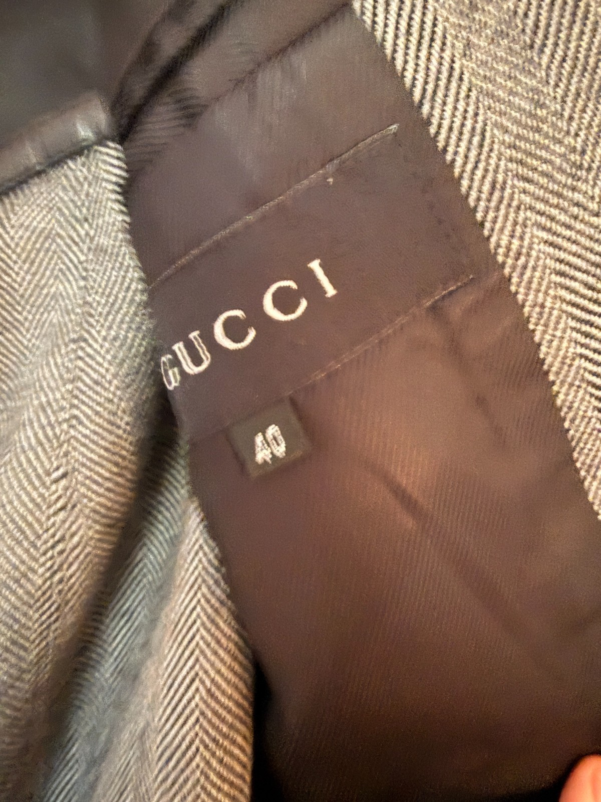 Tom Ford Gucci Black Ivory Herringbone Wool Leather Skirt Suit IT 40/42 US 6-8