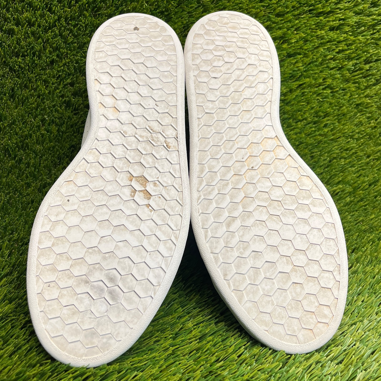Adidas Advantage Mens Size 11.5 White Green Athletic Leather Shoes Sneakers