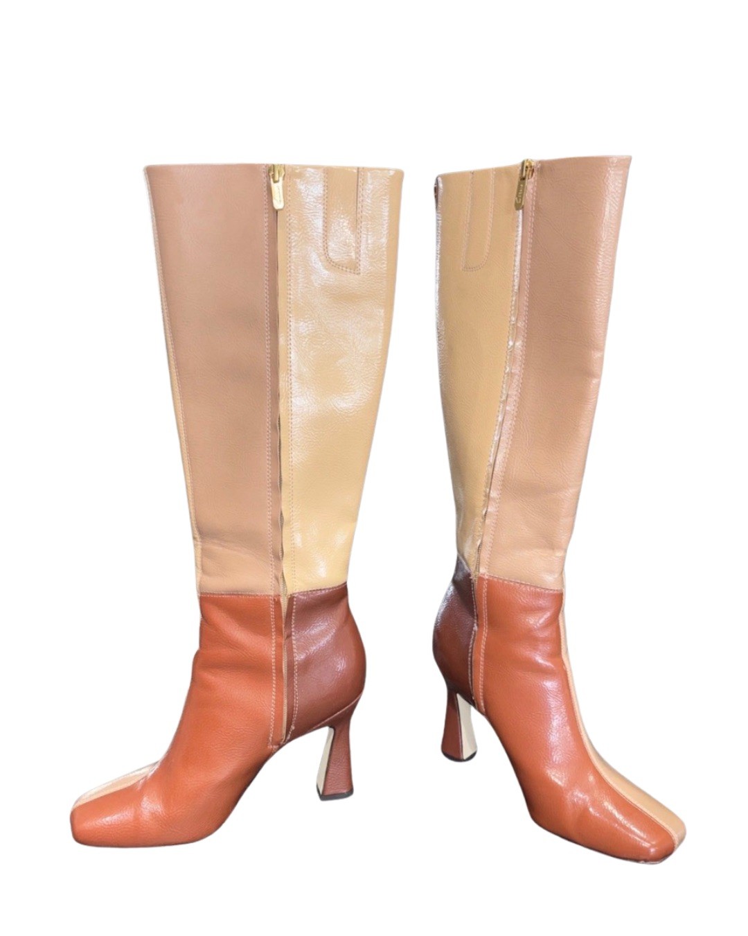 Circus by Sam Edelman Emmy knee-high boots brown patchwork faux leather Size 7