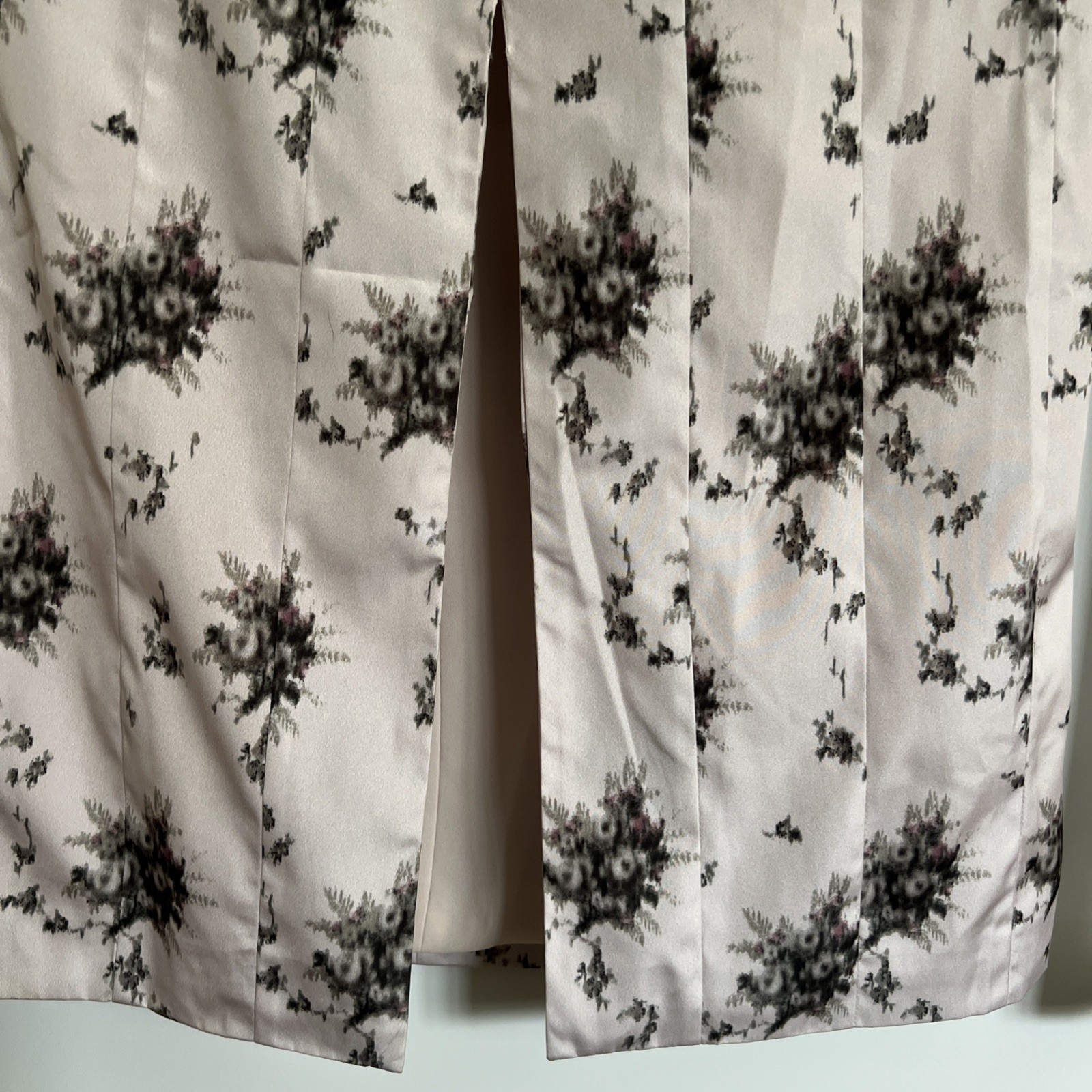 UK 12 US 8 Brock Collection Odilia Floral Taffeta Midi Dress Grey $1,480 ASO