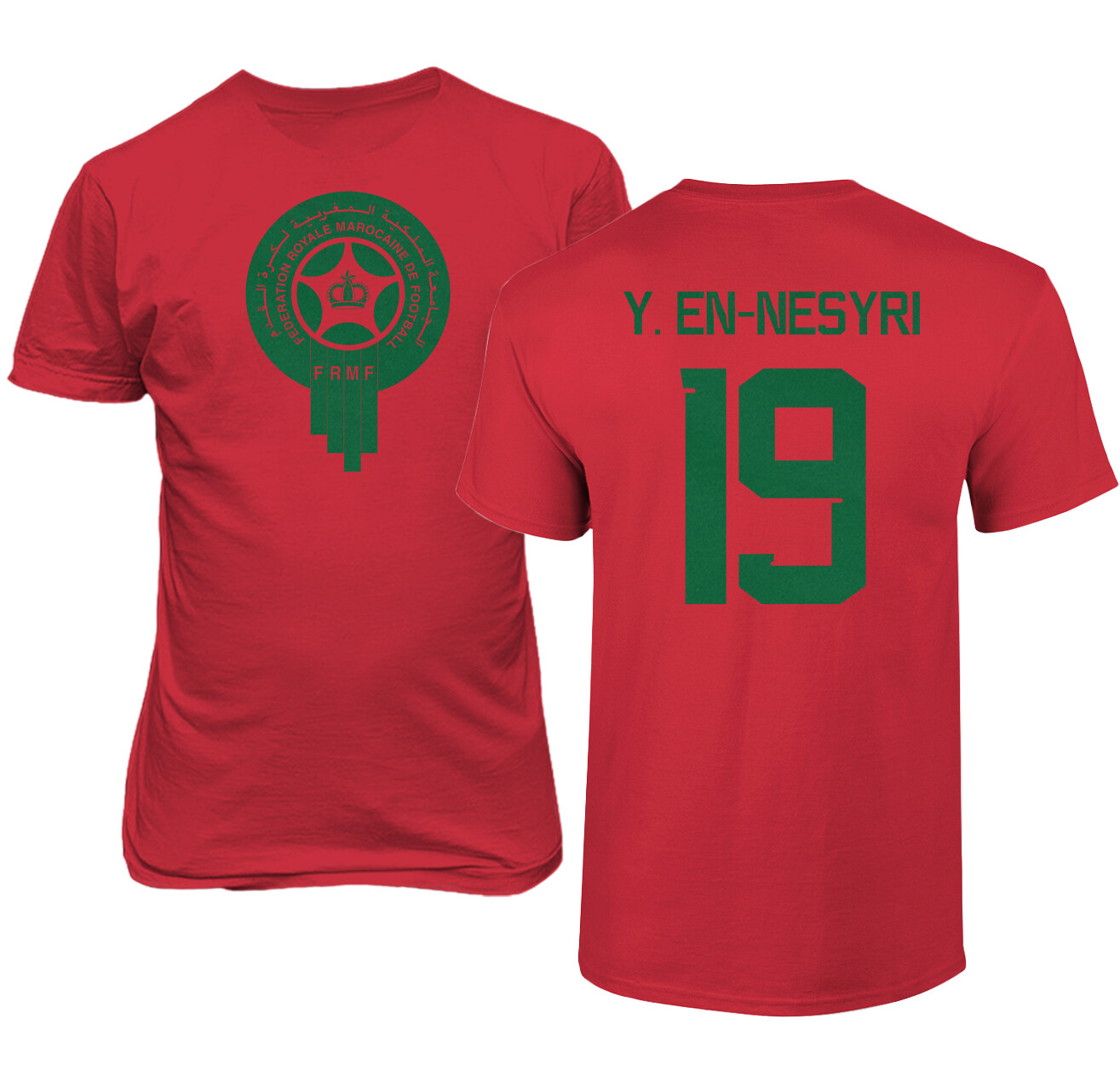 Morocco Soccer #19 Youssef En Nesyri World Football Adult and Youth T-Shirt
