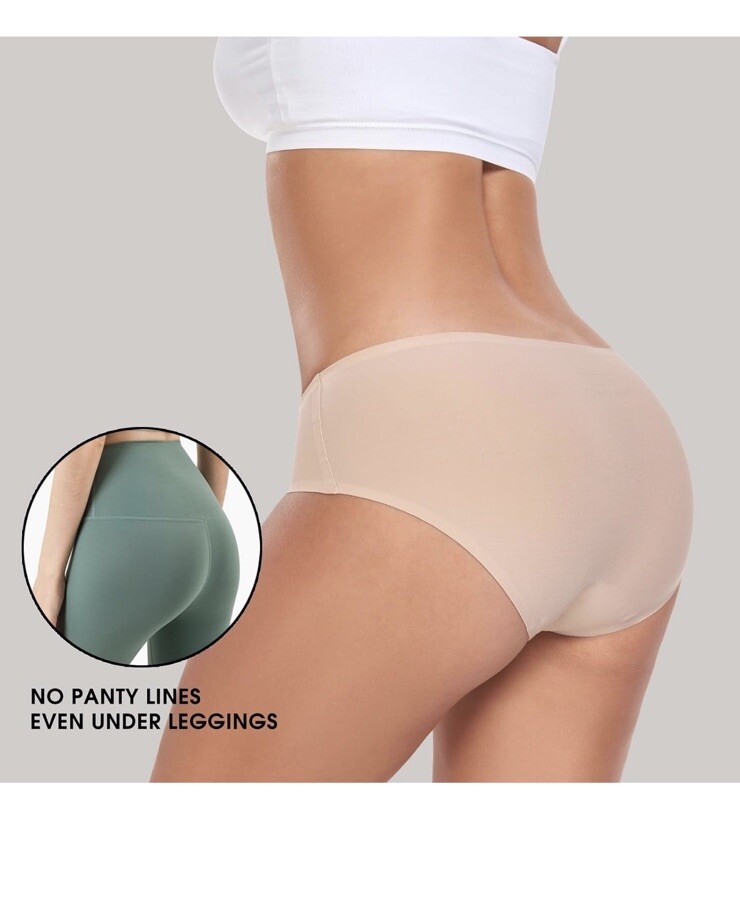 Womens Seamless Briefs Panties Soft Stretch Underwear No Panty Line Hipster 3pk