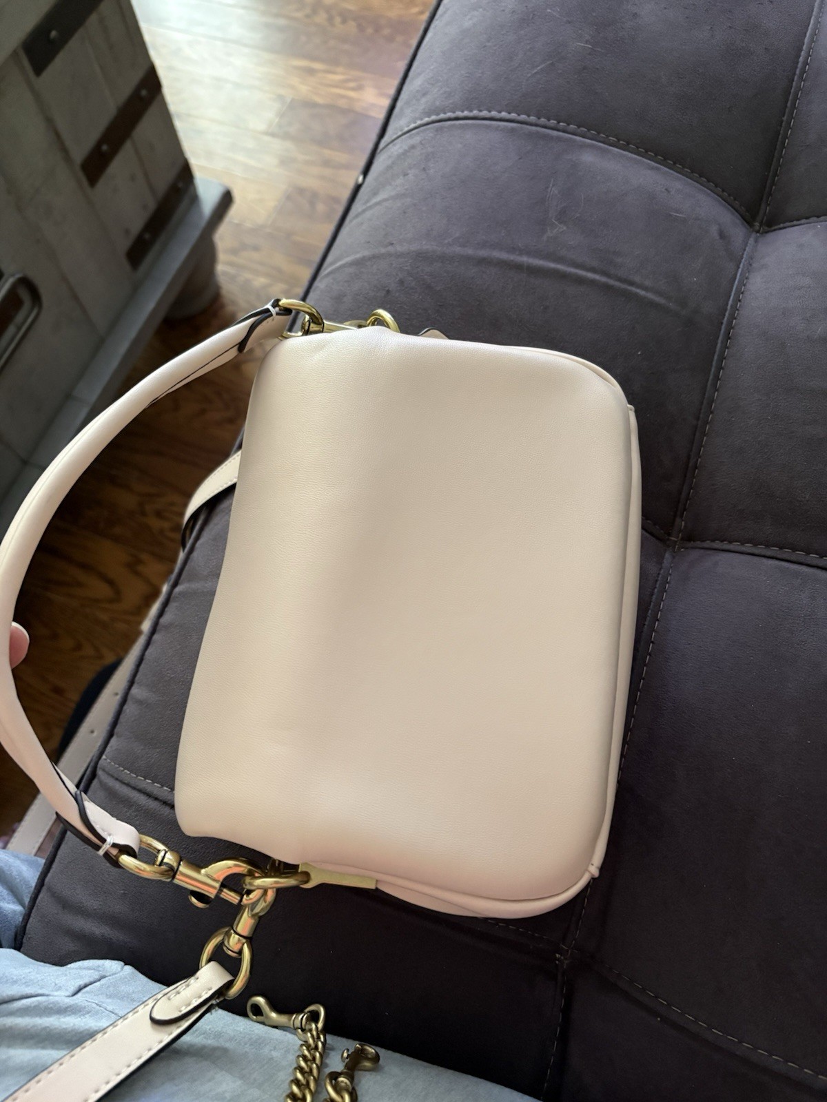Coach Pillow Tabby Shoulder Bag with Top Handle and shoulder belt- Ivory
