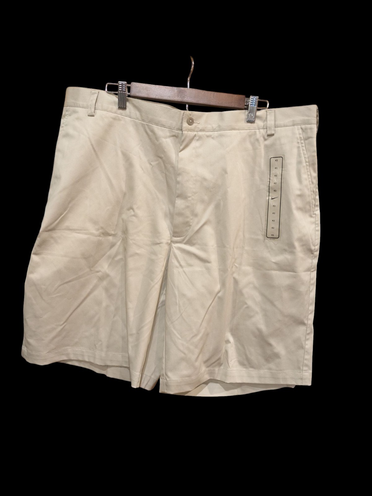 NIKE Khaki Chino Golf Shorts Size 42 Baggy 68% Cotton