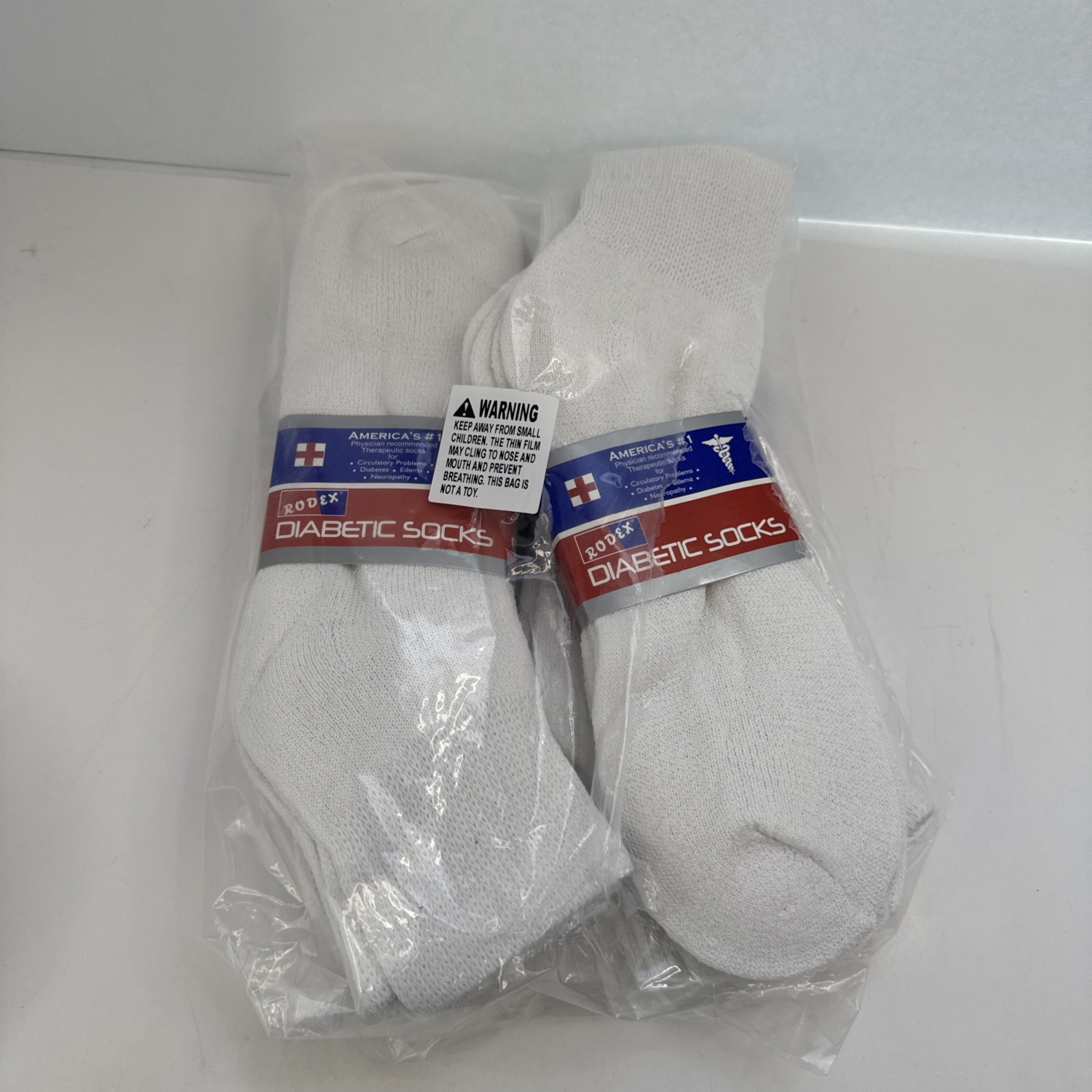 Rodex Diabetic Crew Socks White Men’s Size 10-13 12 Pairs. 32-7