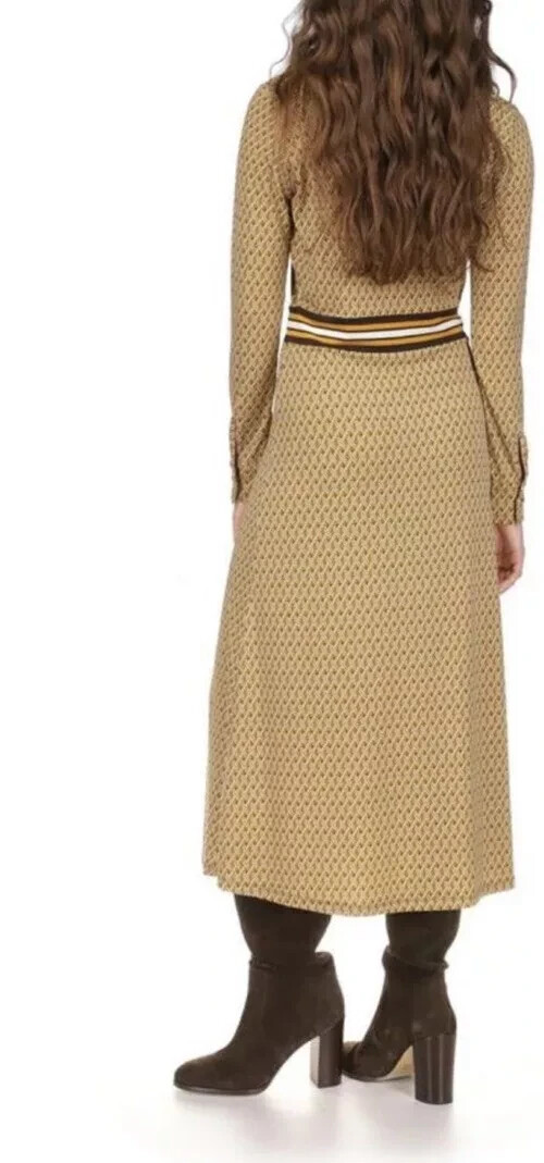Michael Kors dress Border Print Faux Wrap Dress Marigold logo 2025 collection L