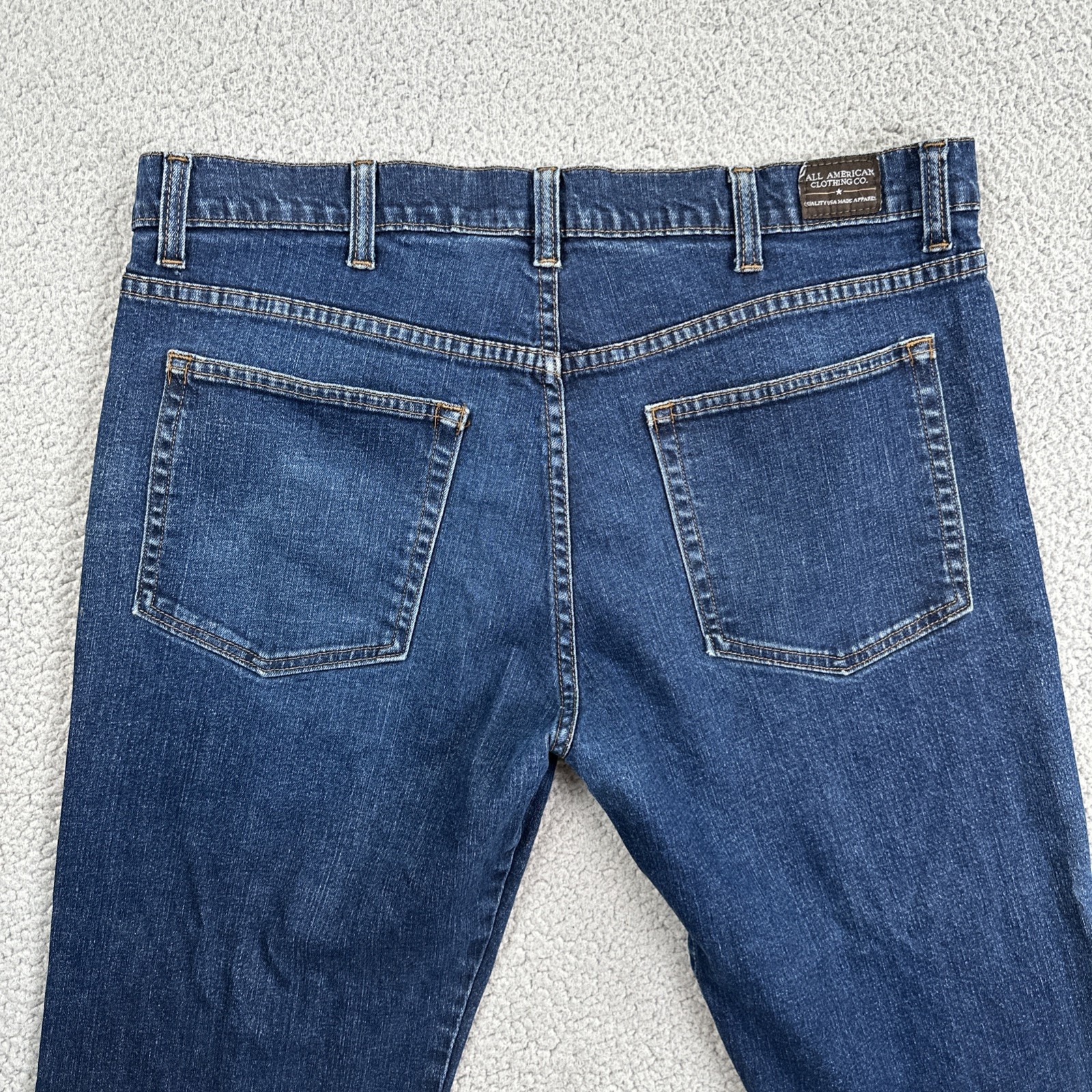 All American Clothing Co Straight Leg Jeans Men 36×32 Blue Dark Wash Made in USA