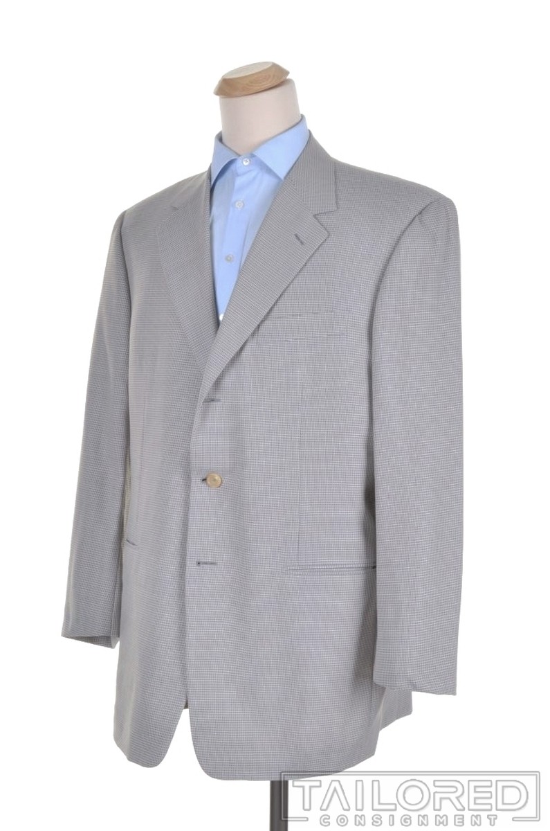 PAL ZILERI Gray Plaid Check 100% Wool Blazer Sport Coat Jacket – EU 58 / US 48 L