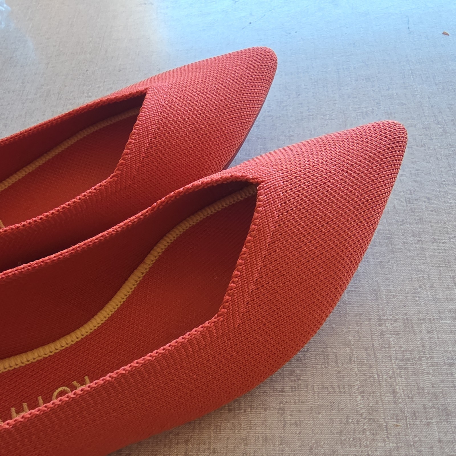 Rothy’s Point Copper Orange shoes flats NEW Size 8