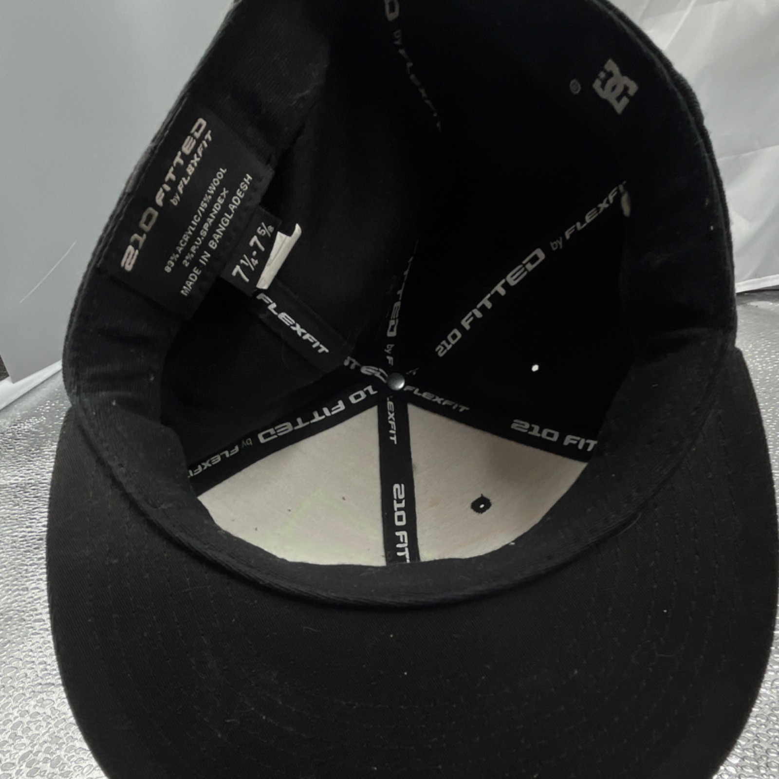 DC Shoes Men’s Black Fitted Logo Baseball Cap Hat Size 7 1/4-7 5/8