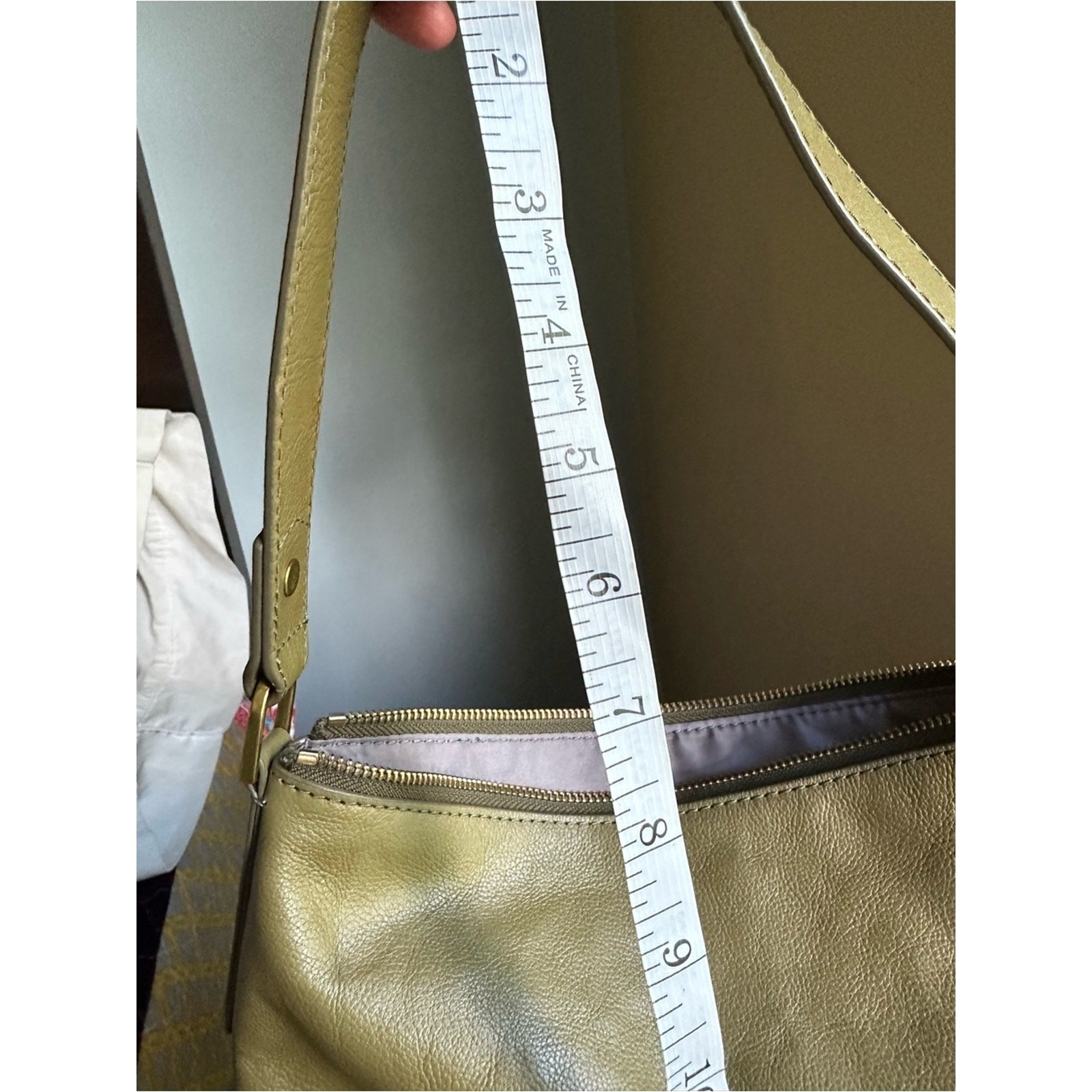 Fossil Amelia Hobo Bag Olive Green Leather Shoulder Tote SHB1819
