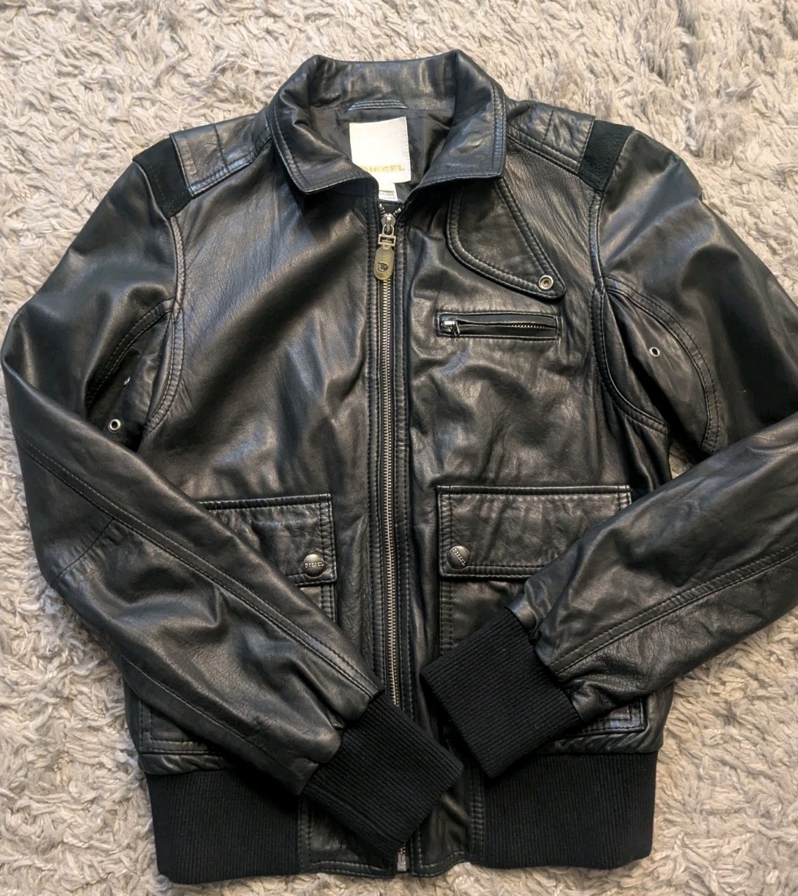 Diesel Soft Lambskin Leather Jacket Sz S