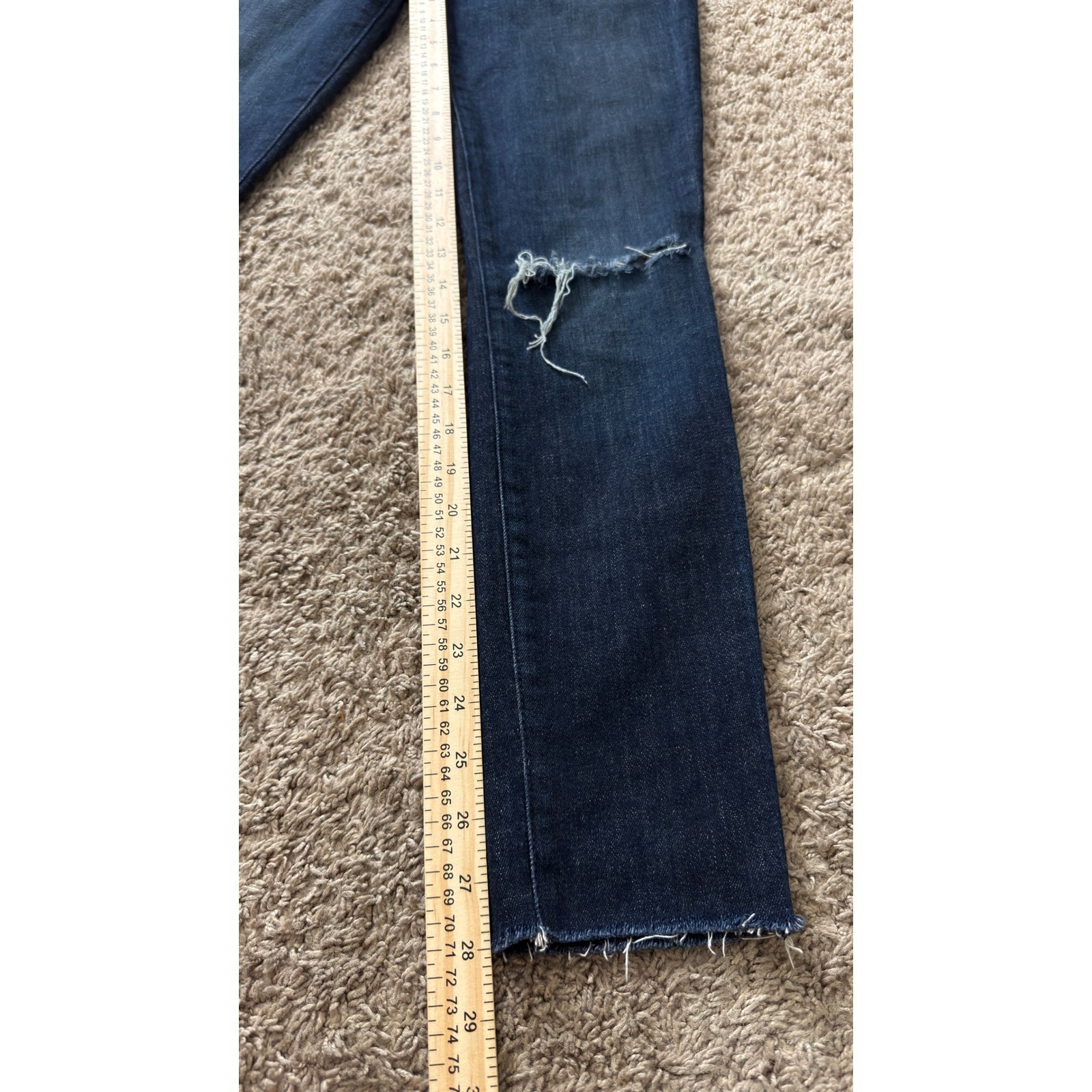 Mother Looker Ankle Fray Jeans Partner in Crime Distressed Skinny Size 26 kk17
