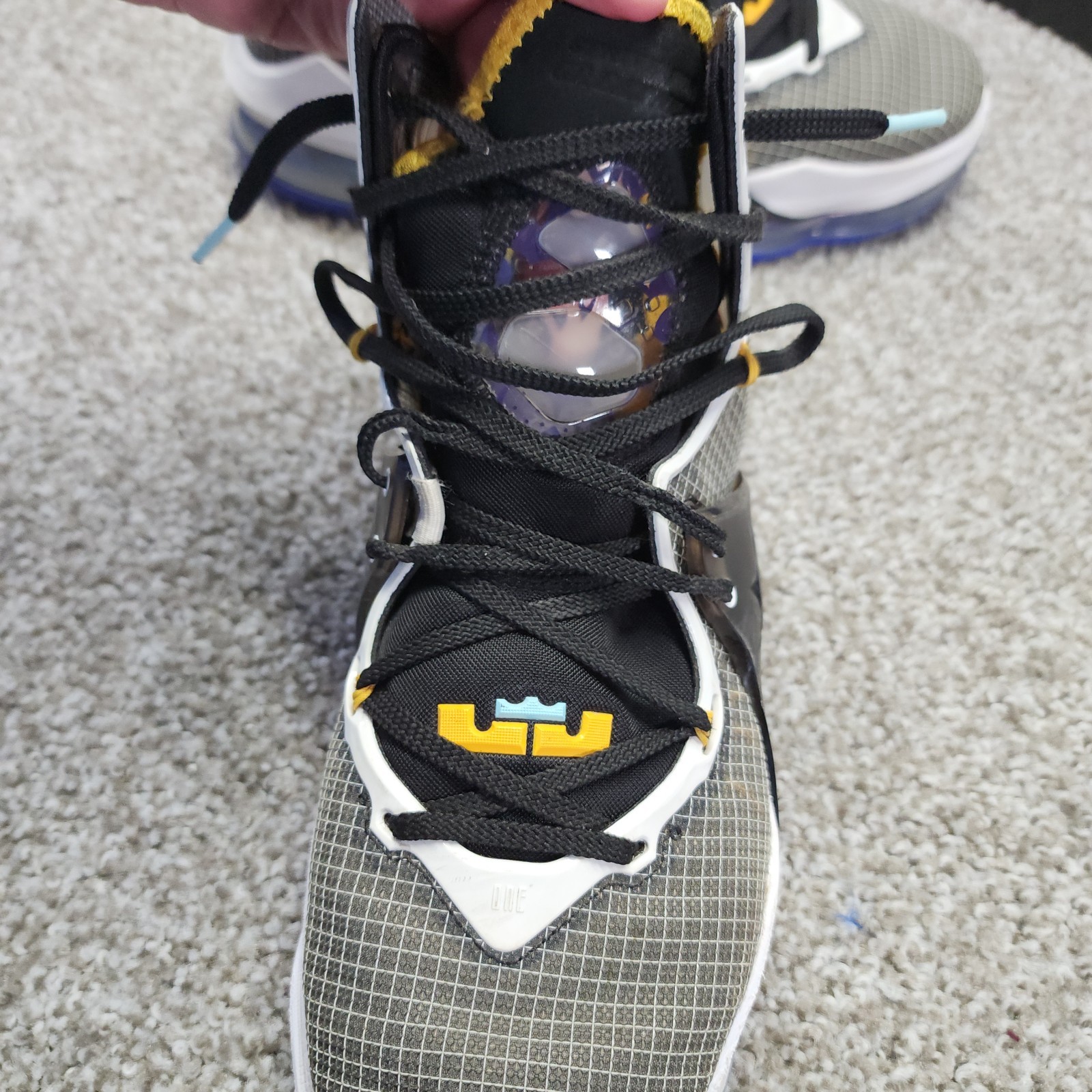 Nike LeBron 19 Hardwood Classic Laker Purple Gold Black Men Size 9.5
