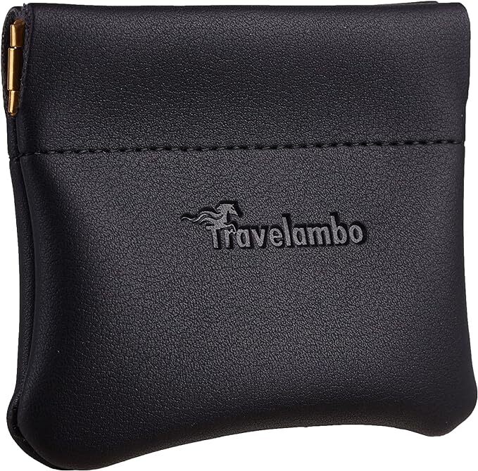 Leather Squeeze Coin Purse Pouch Change Holder For Men & Women – Balck [NEW]