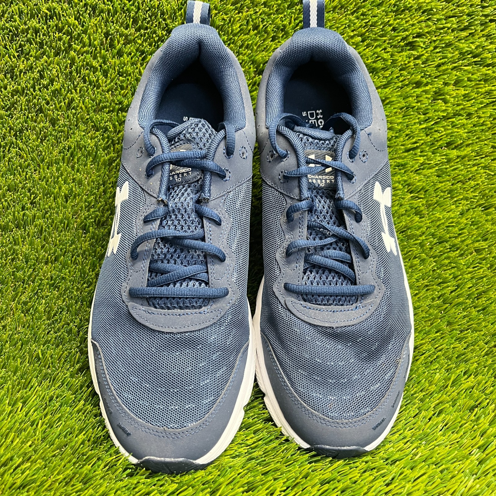 Under Armour Charged Assert 10 Mens Size 12 Blue Athletic Running Shoes Sneakers
