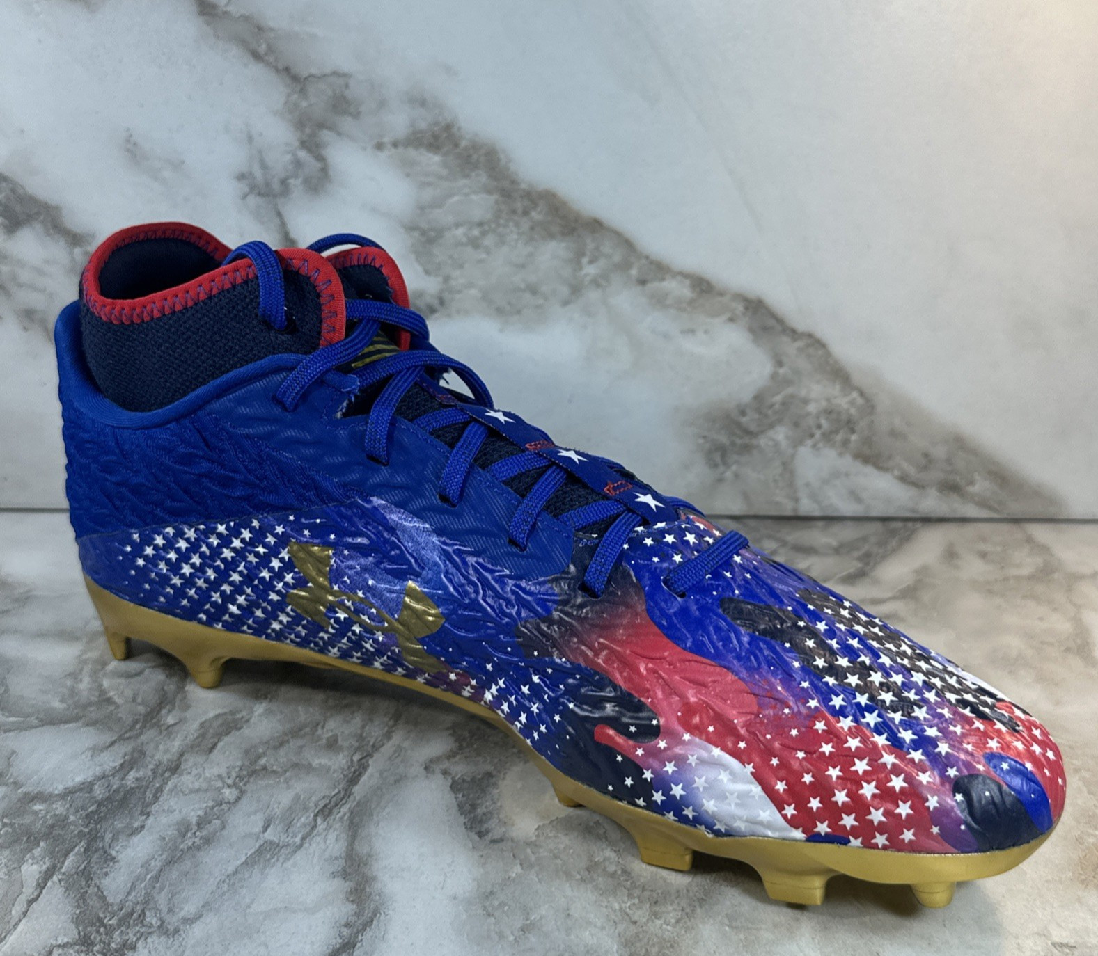 Under Armour Spotlight Clone 4 MC USA Mens SZ 12 Football Cleats 3027296-400 New