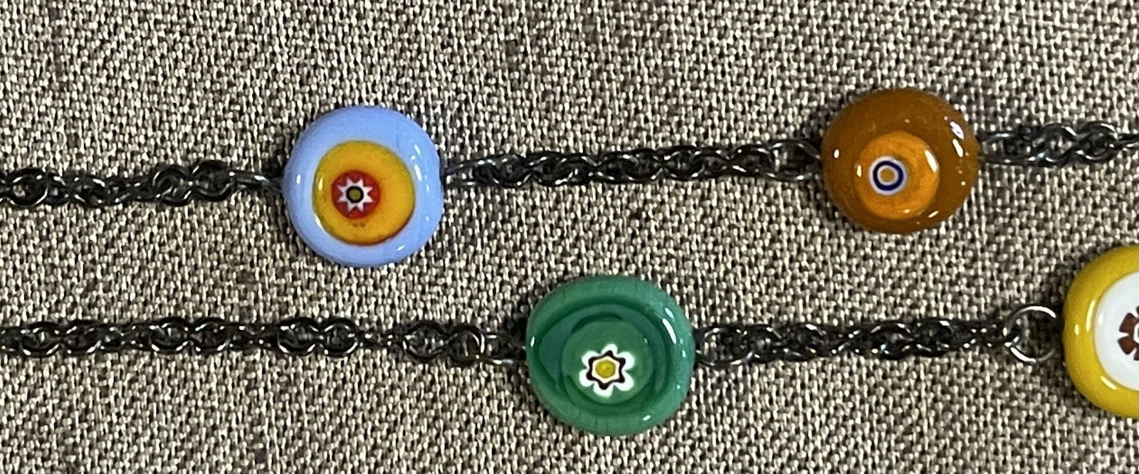 MURANO GLASS MILLEFIORI VENETIAN BEADS on Chain Sunglass Glasses Leash Croakies
