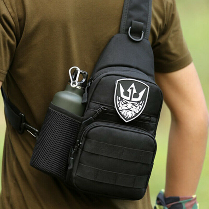 Mens Backpack Tactical Sling Shoulder Bag Molle Travel Chest Pack Outdoor Hiking