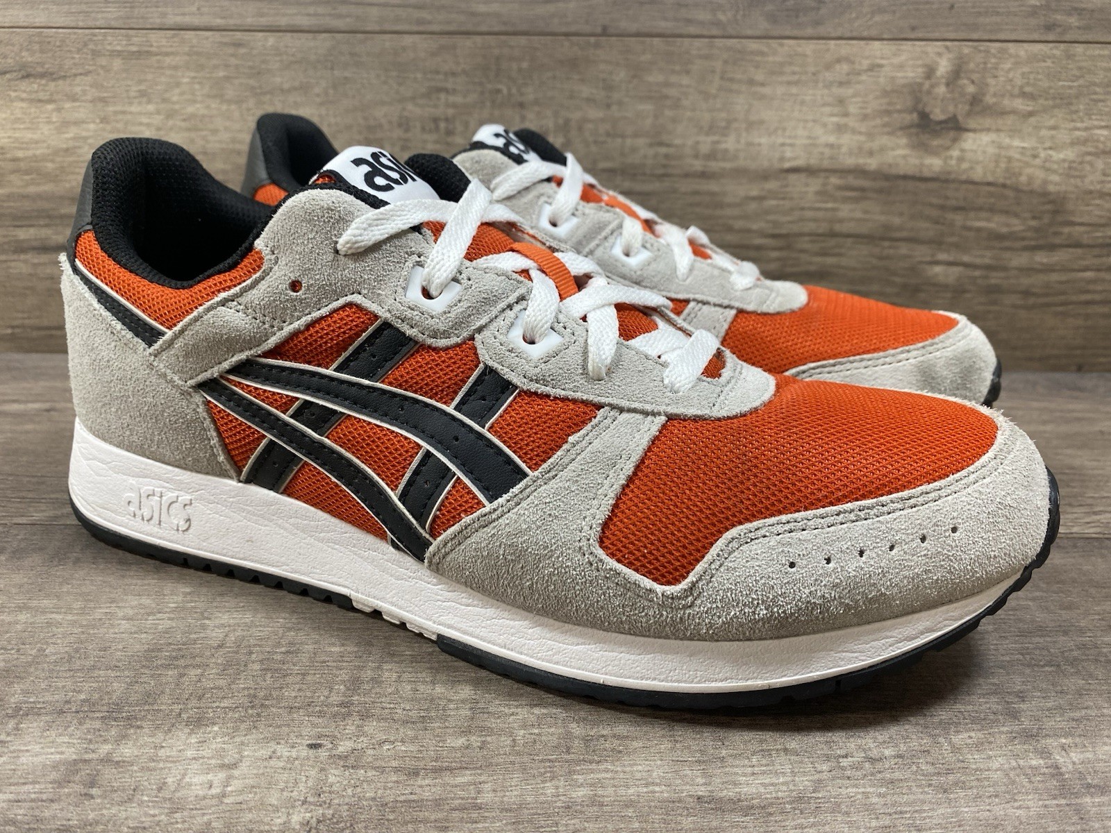 Asics Lyte Classic Shoes Sneakers Gray Orange 1201A477 Mens Size 9.5