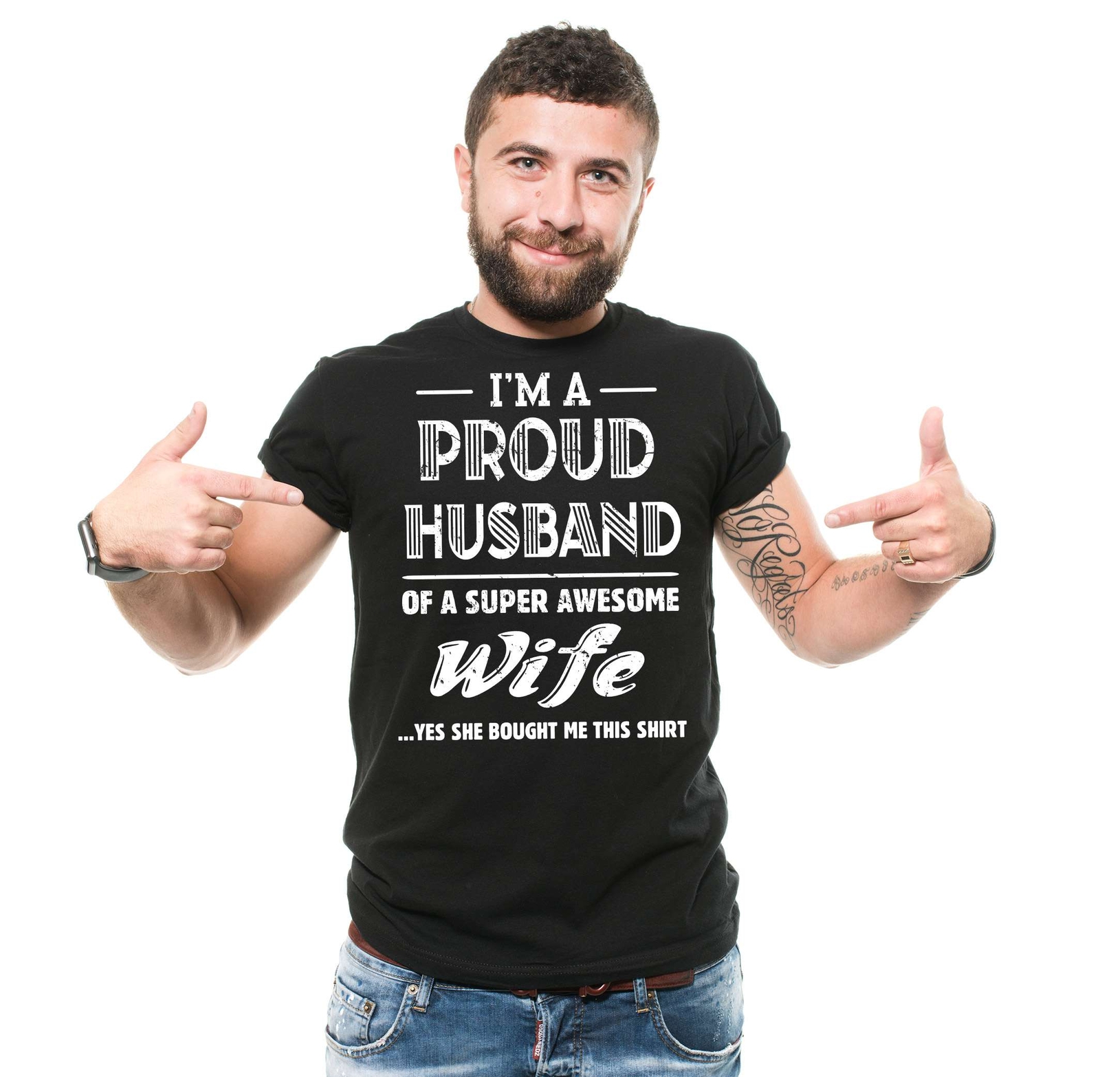 I’m A Proud Husband Of A Super Awesome Wife Shirt Husband Gift Funny Husband Tee
