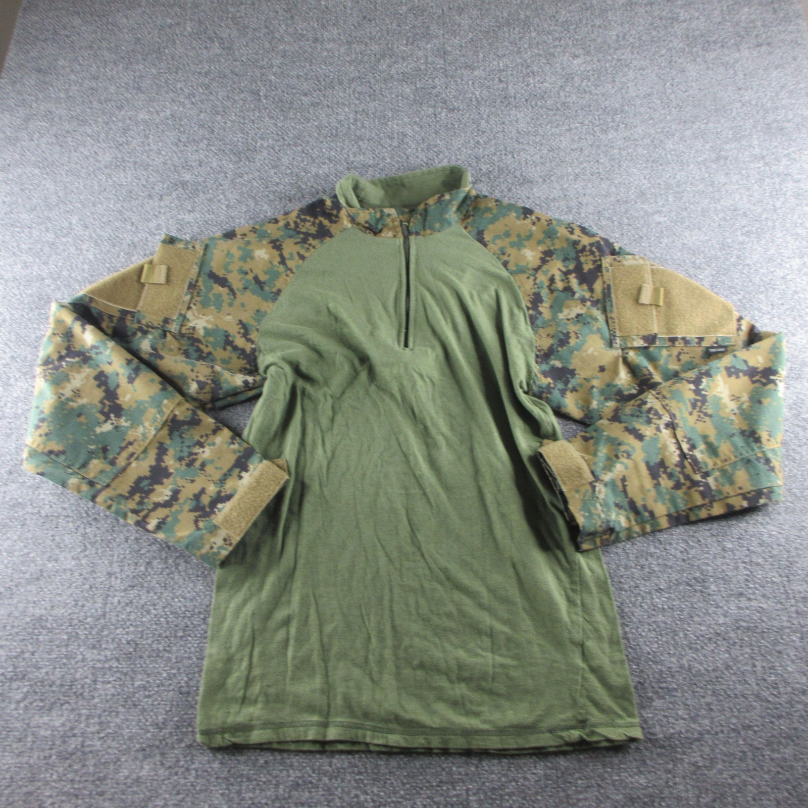 Tru-Spec Shirt Mens M Green Camo 1/4 Zip Combat Long Sleeve Tactical Military
