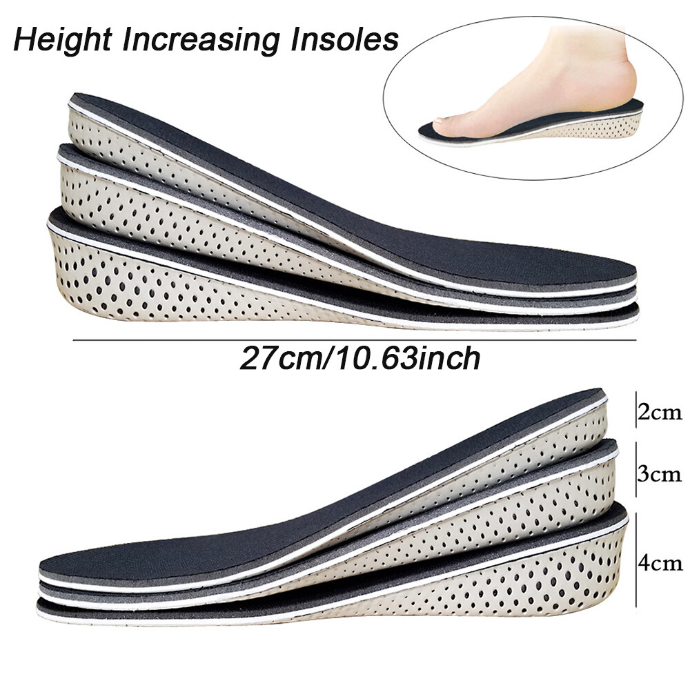 Men Women Invisible Height Increase Insoles Heel Lift Taller Shoe Inserts Pad