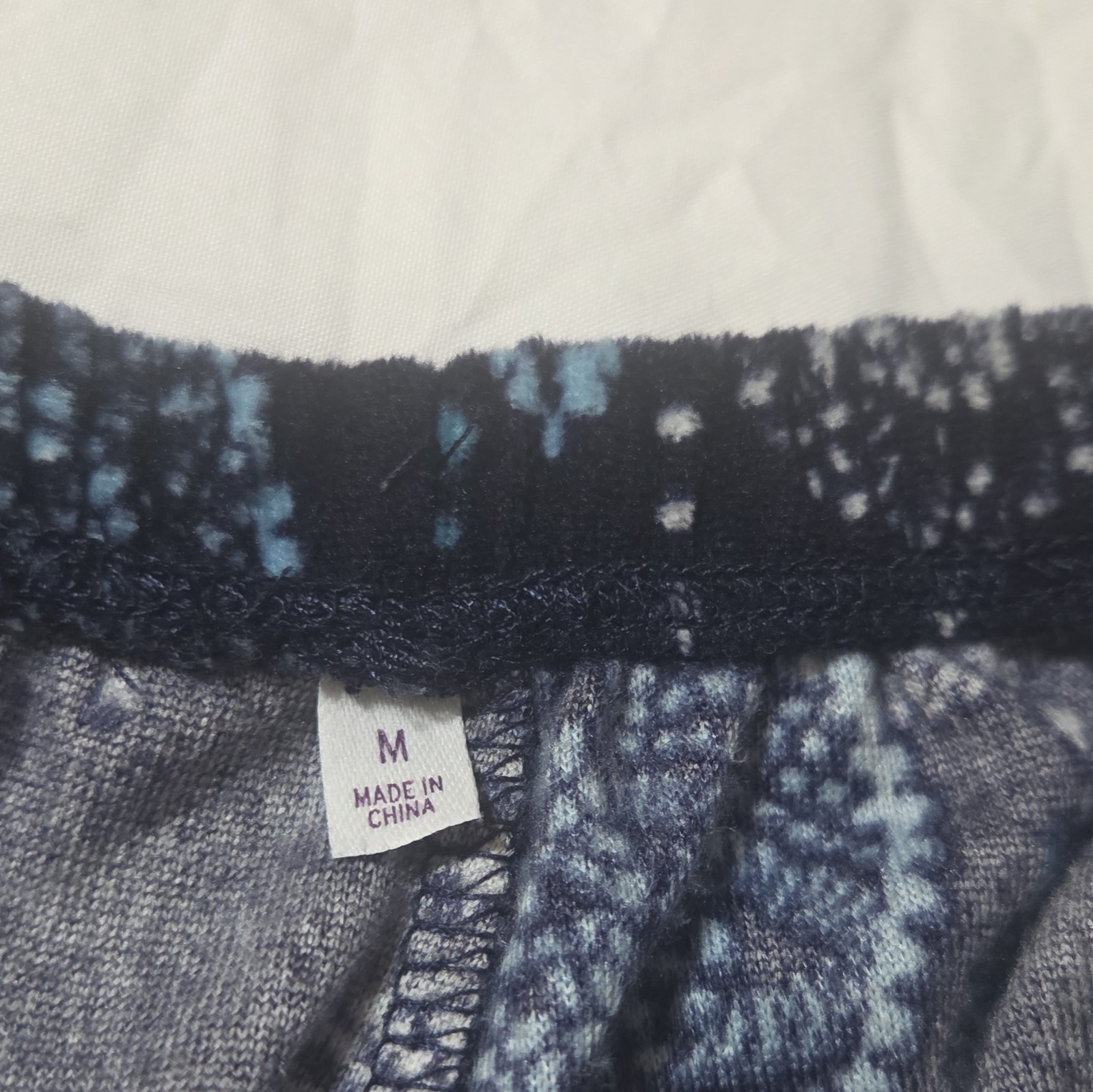 Carole Hochman Women’s Geometric Pajama Set Navy Crew Neck Long Sleeve Sz M