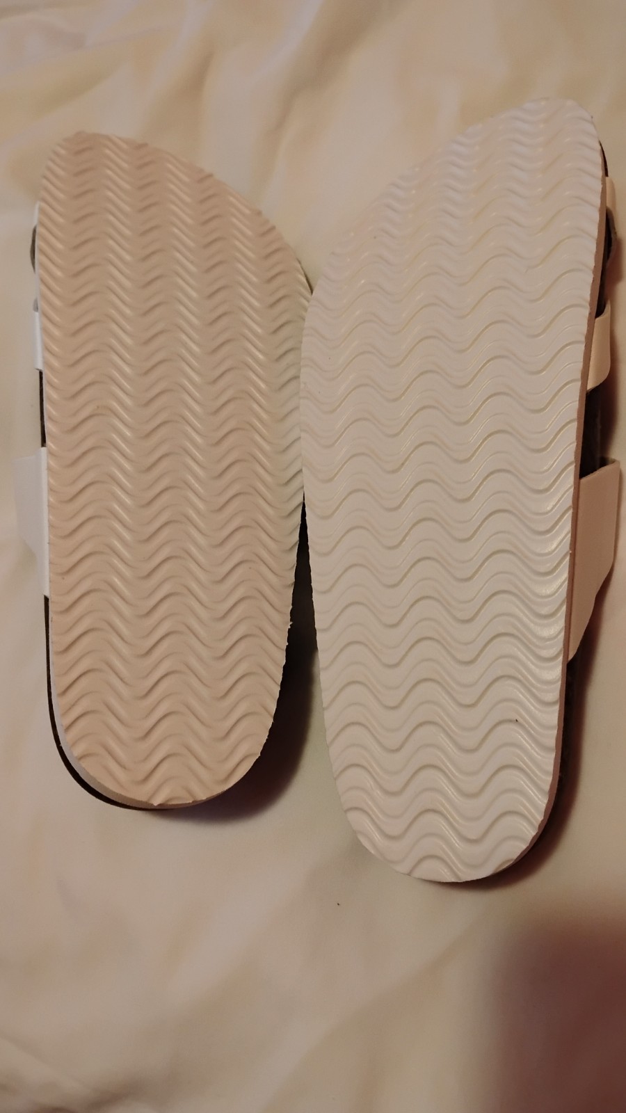 Open Toe And Open Back White Sandals With Buckles On Top
