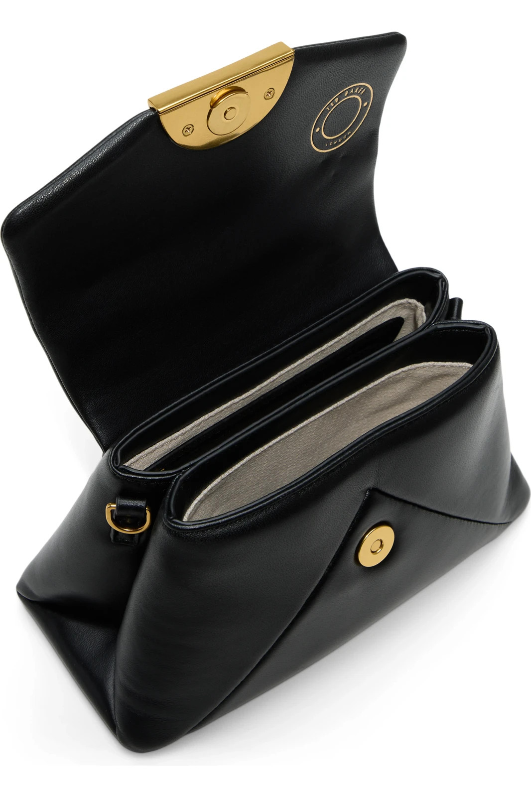 Ted Baker London Poppy Moon Black Leather Top Handle Bag NWT