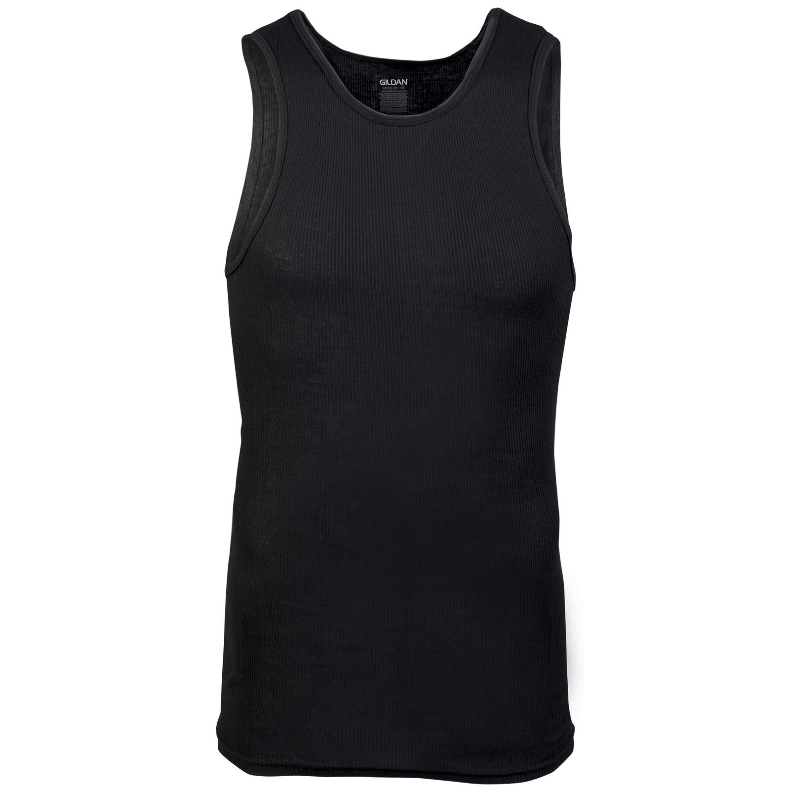 Gildan Mens A-Shirt Tanks Multipack Style G1104 Black 6-Pack Large