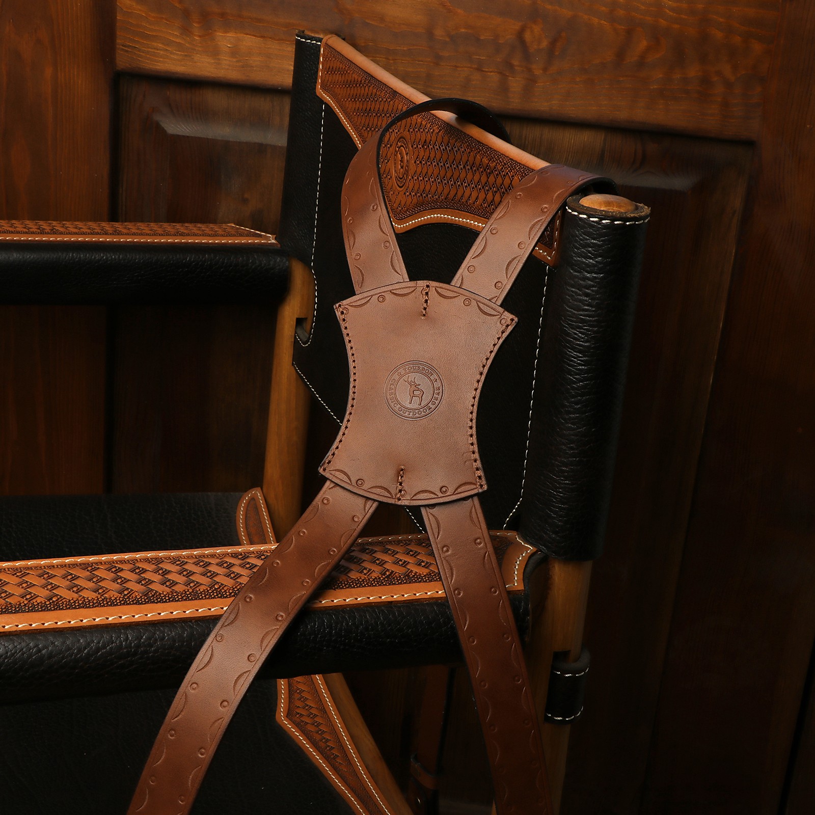 Vintage Leather X-Back Men Suspenders – Adjustable Heavy Duty Metal Hooks Casual