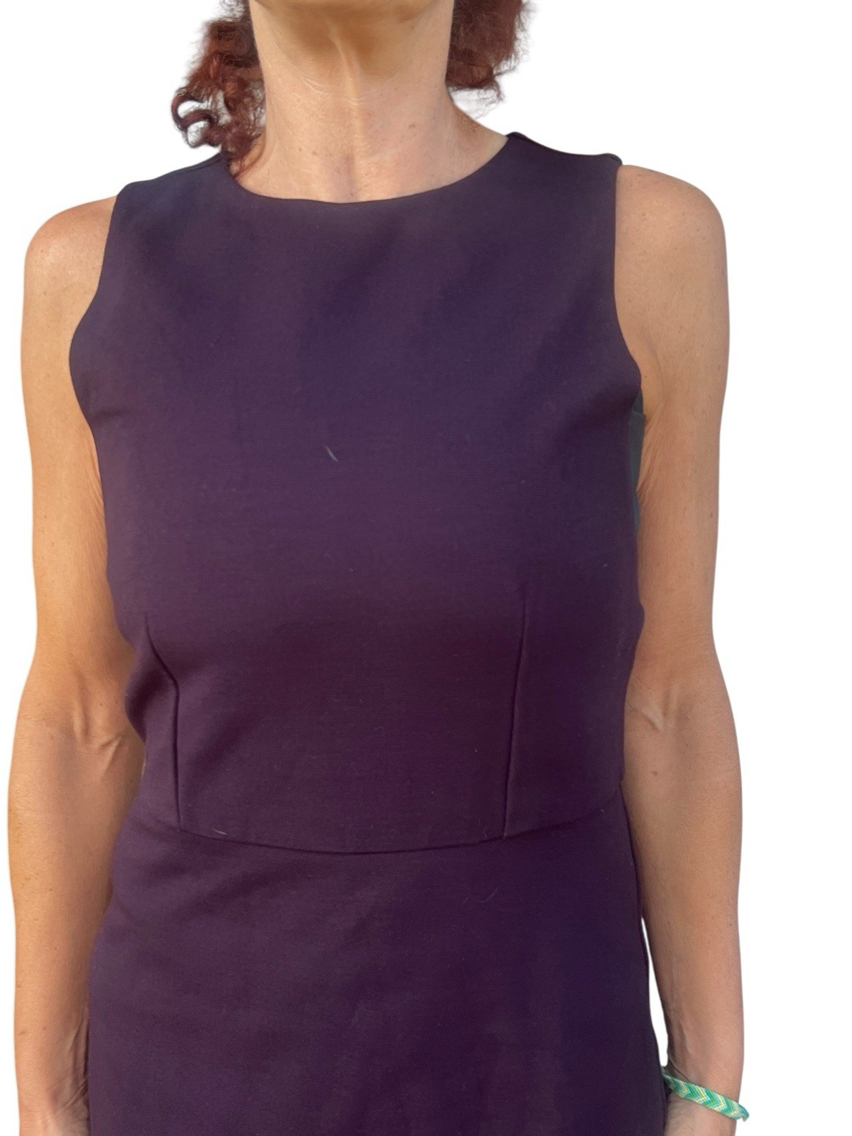 Sportmax Max Mara Sheath Dress Raisin Deep Purple Stretchy Career Wear To Work 6