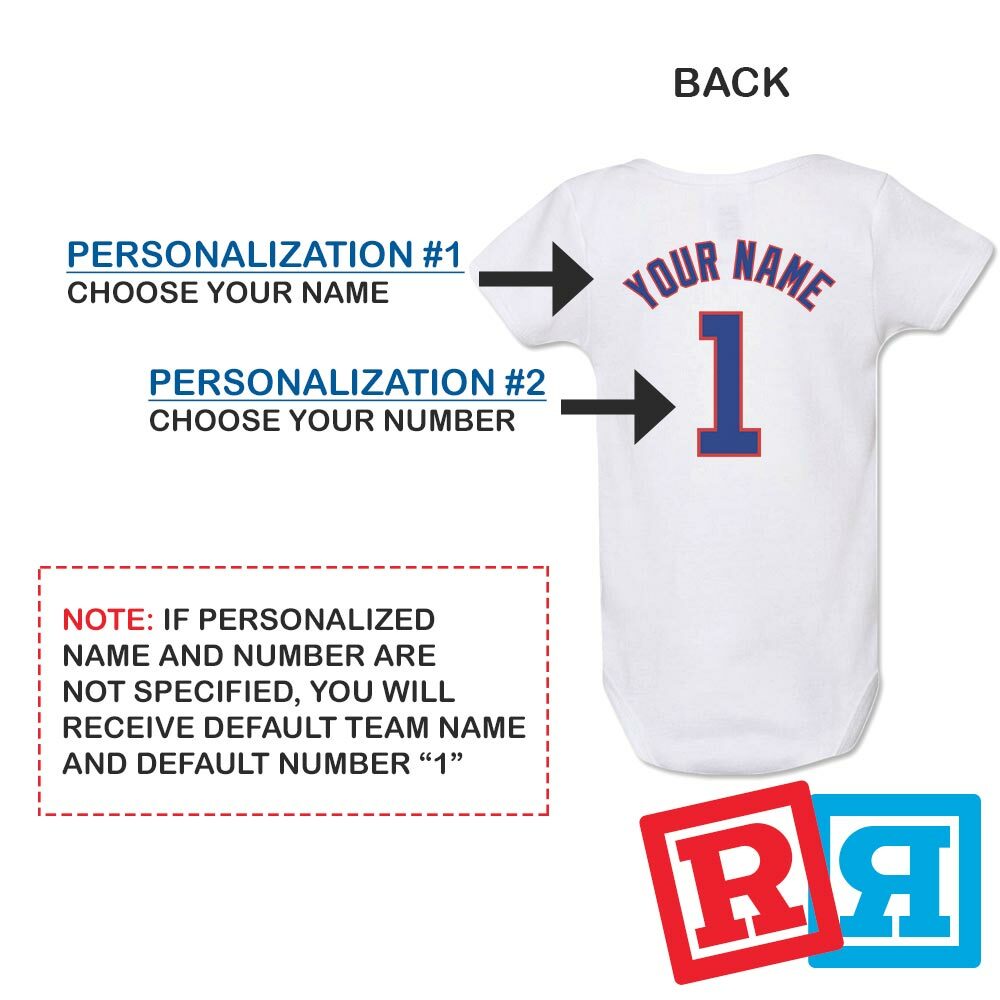 Personalized Chicago Cubs Gerber Baby Onesie® Cotton White Custom Bodysuit
