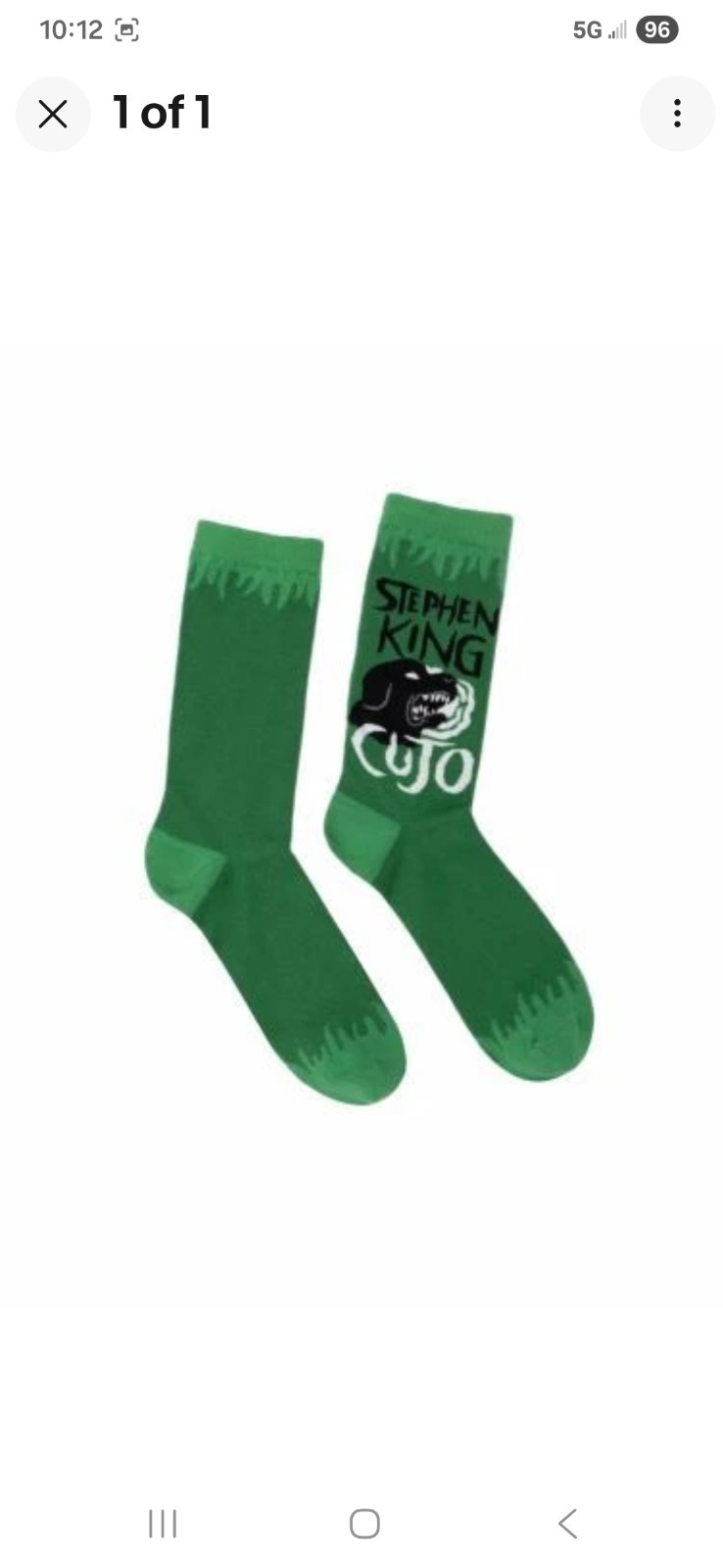 Cujo Stephen King’s Socks Out of Print Novelty Dog Fashion Unisex Small