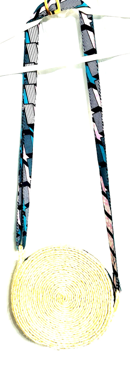 Artisanal Cream Fun Colors Strap Heavy Round Thread Vowen Crossbody Shoulder Bag