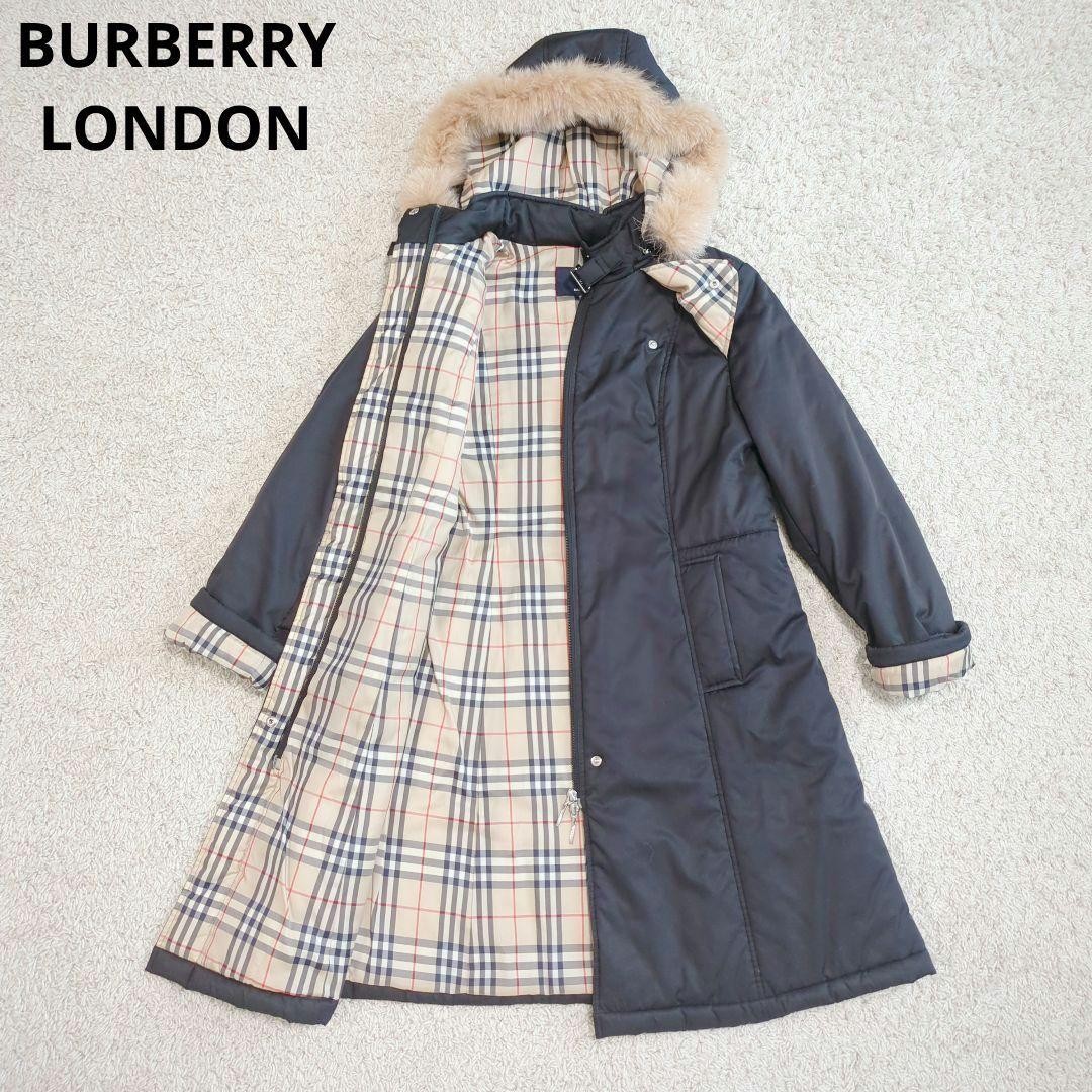Rare Burberry London Long Coat 3 way Fur Nova Check with Belt